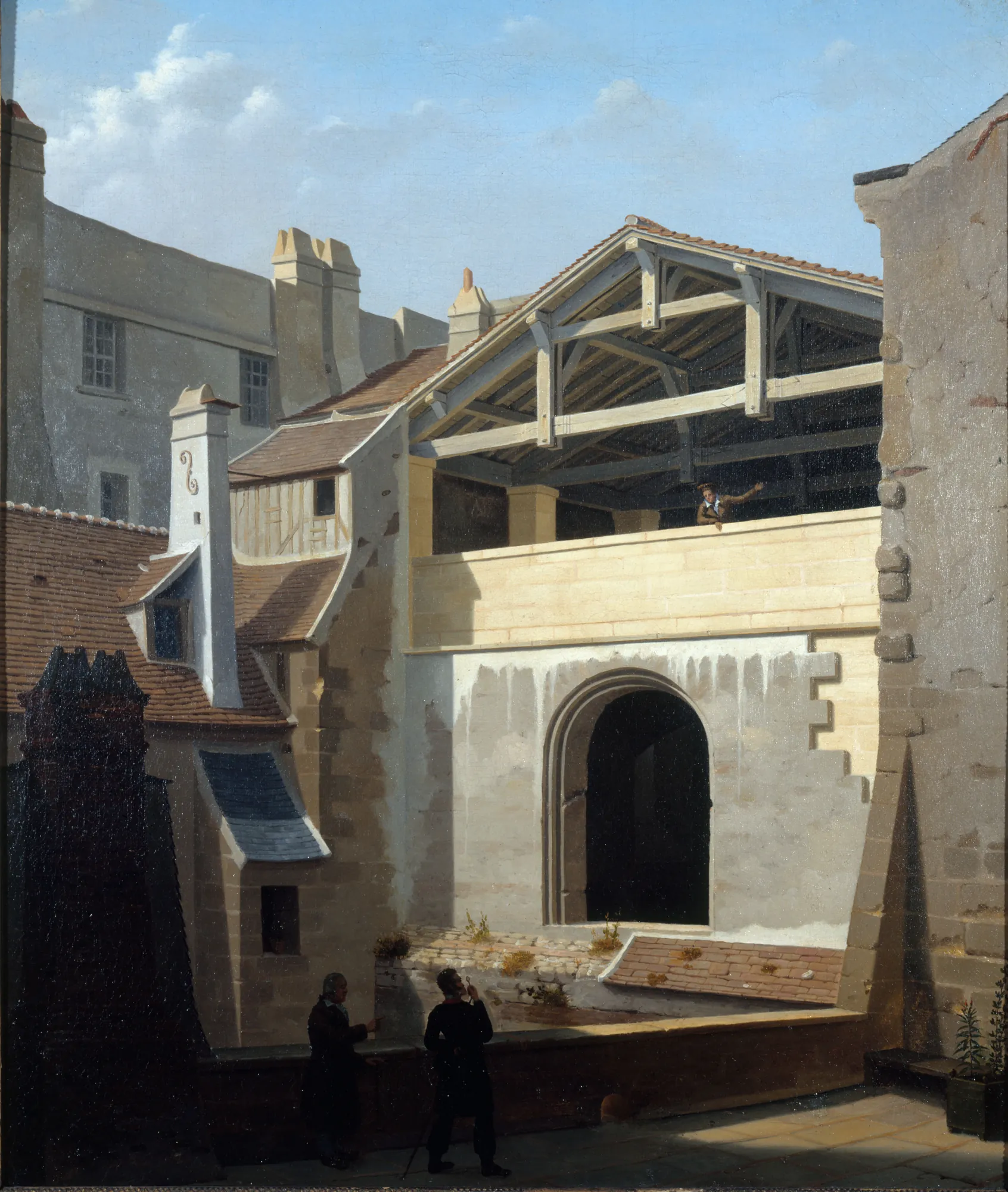 Vue des Thermes de Cluny, prise de la rue de la Harpe