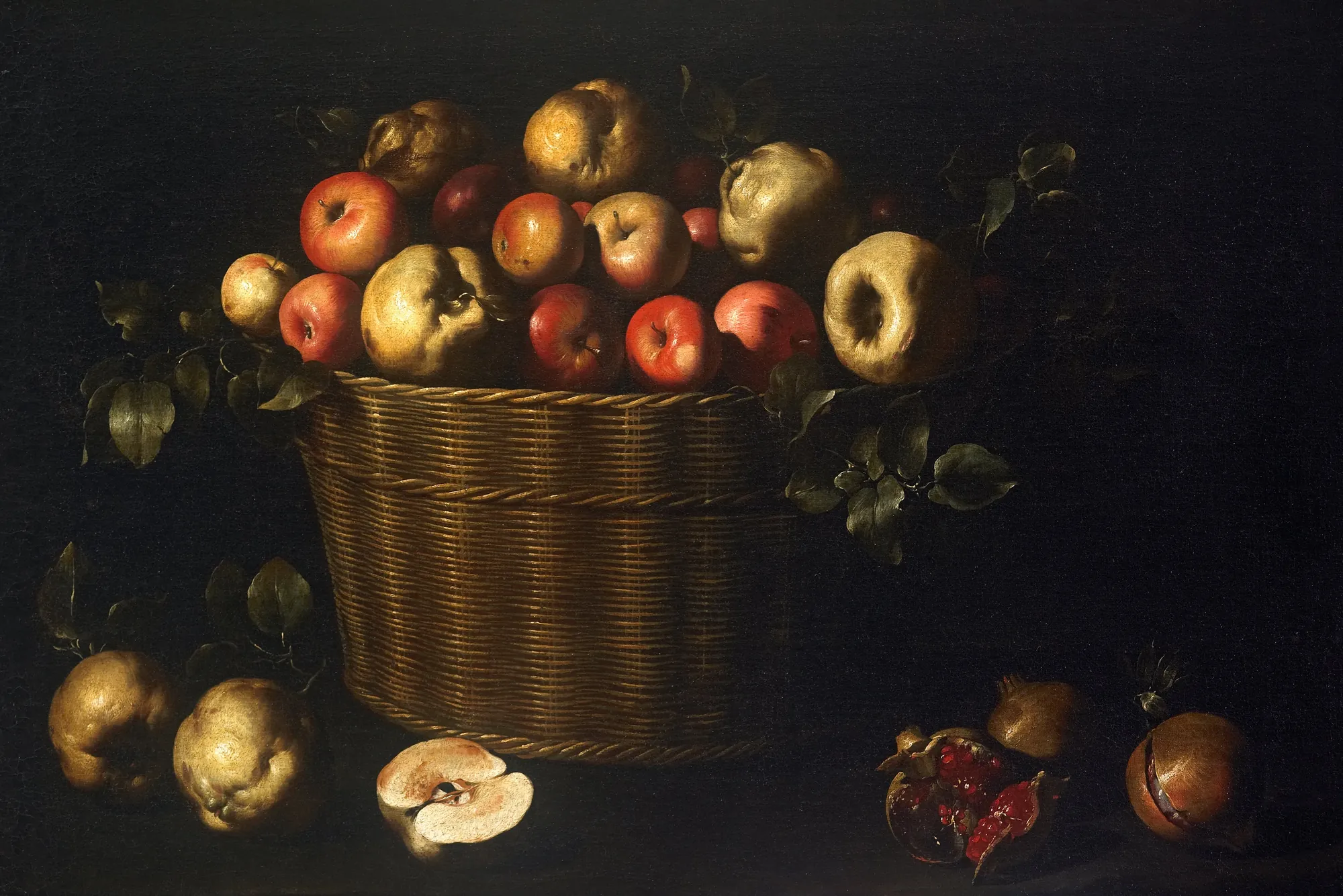 Basket with Apples, Quinces and Pomegranates