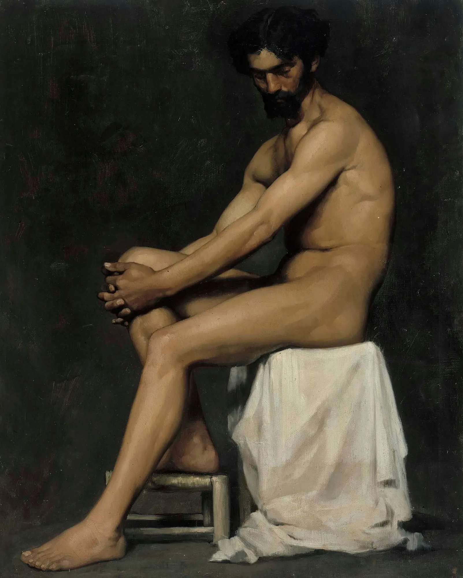 Seated Man, Academy Study