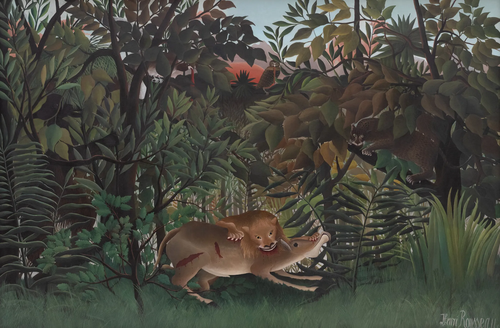 The Hungry Lion Throws Itself on the Antelope