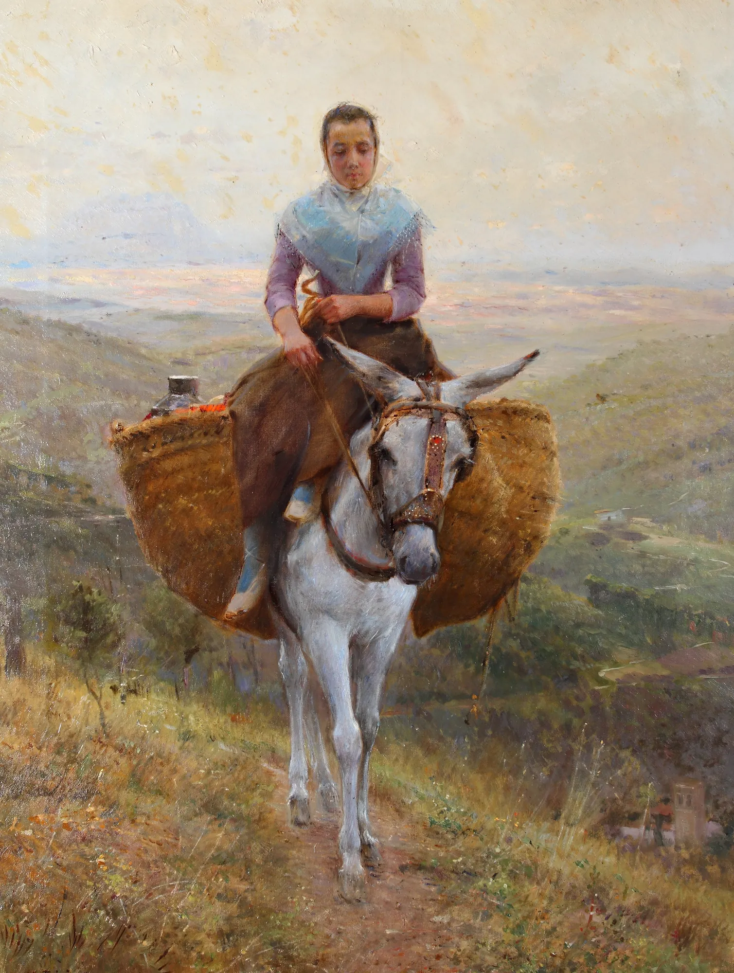 Women Riding a Donkey