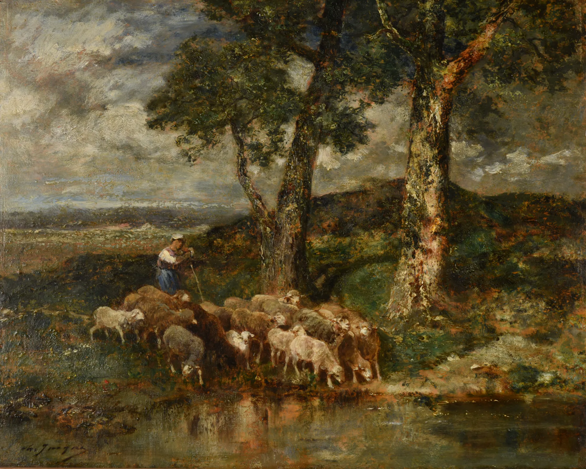 Sheep at the Drinking Trough