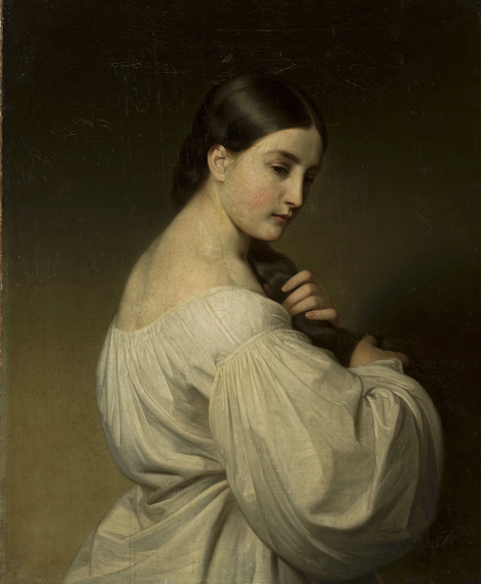 Portrait of a Young Woman in White