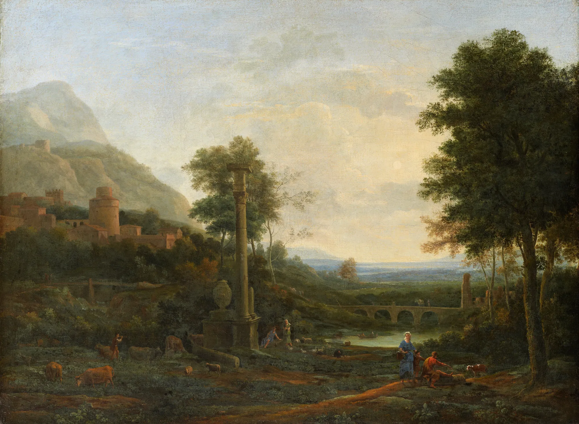 Landscape with a Column and Figures