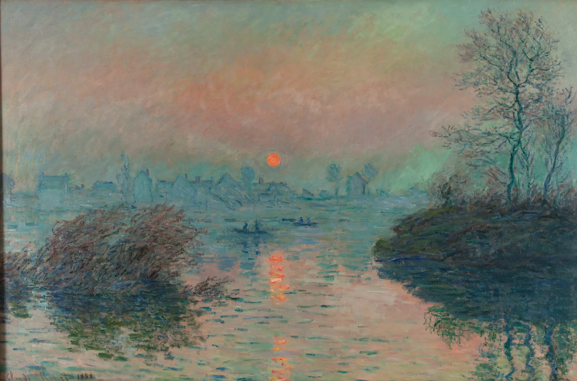 Sunset on the Seine at Lavacourt, Winter