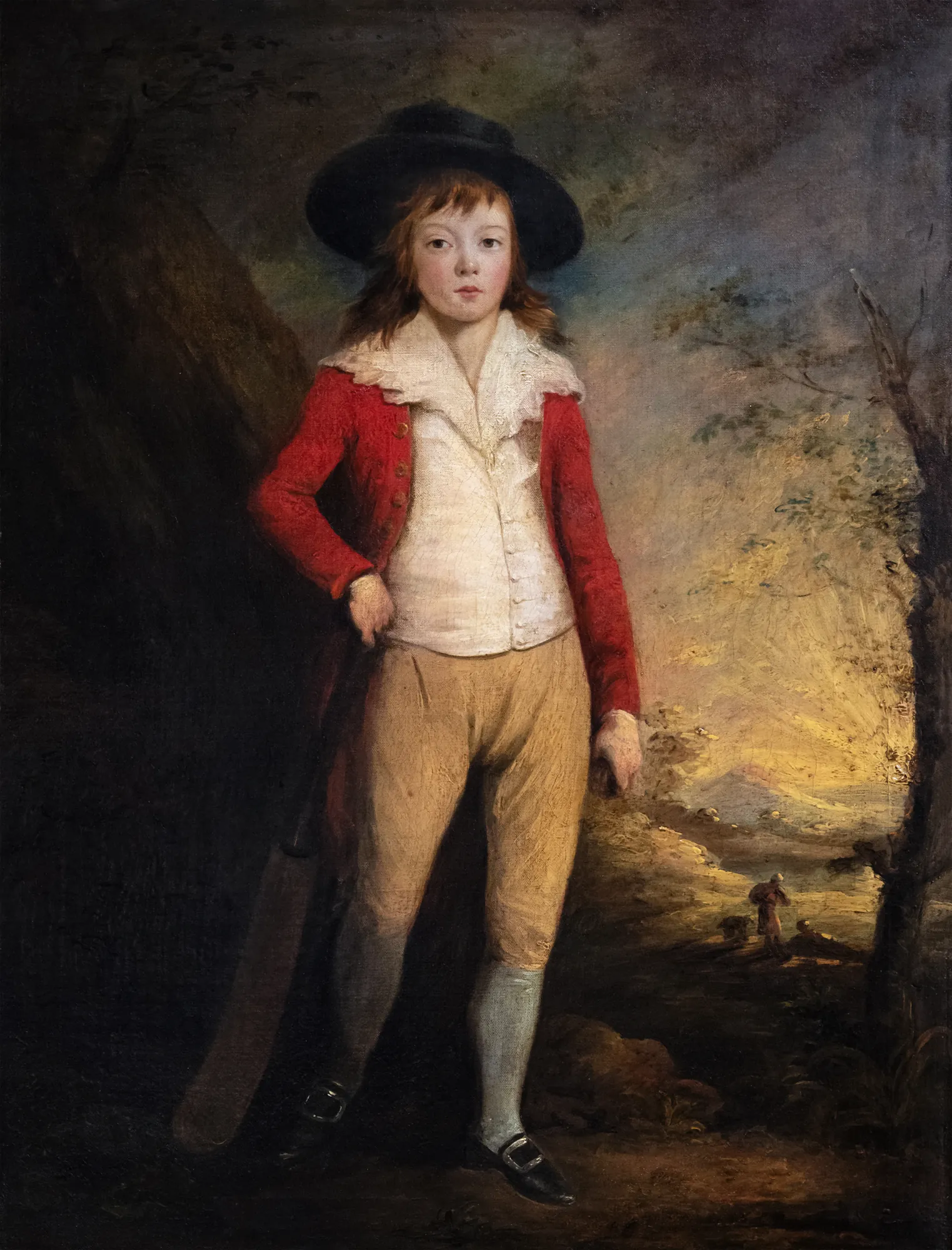 Portrait of Young Bridger Seward with a Cricket Bat