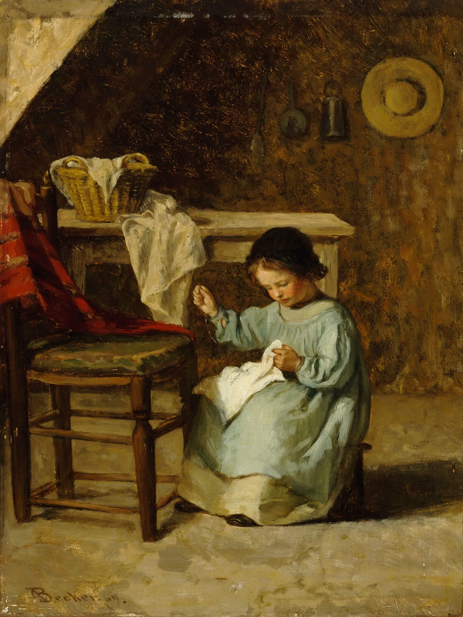 Girl Sewing