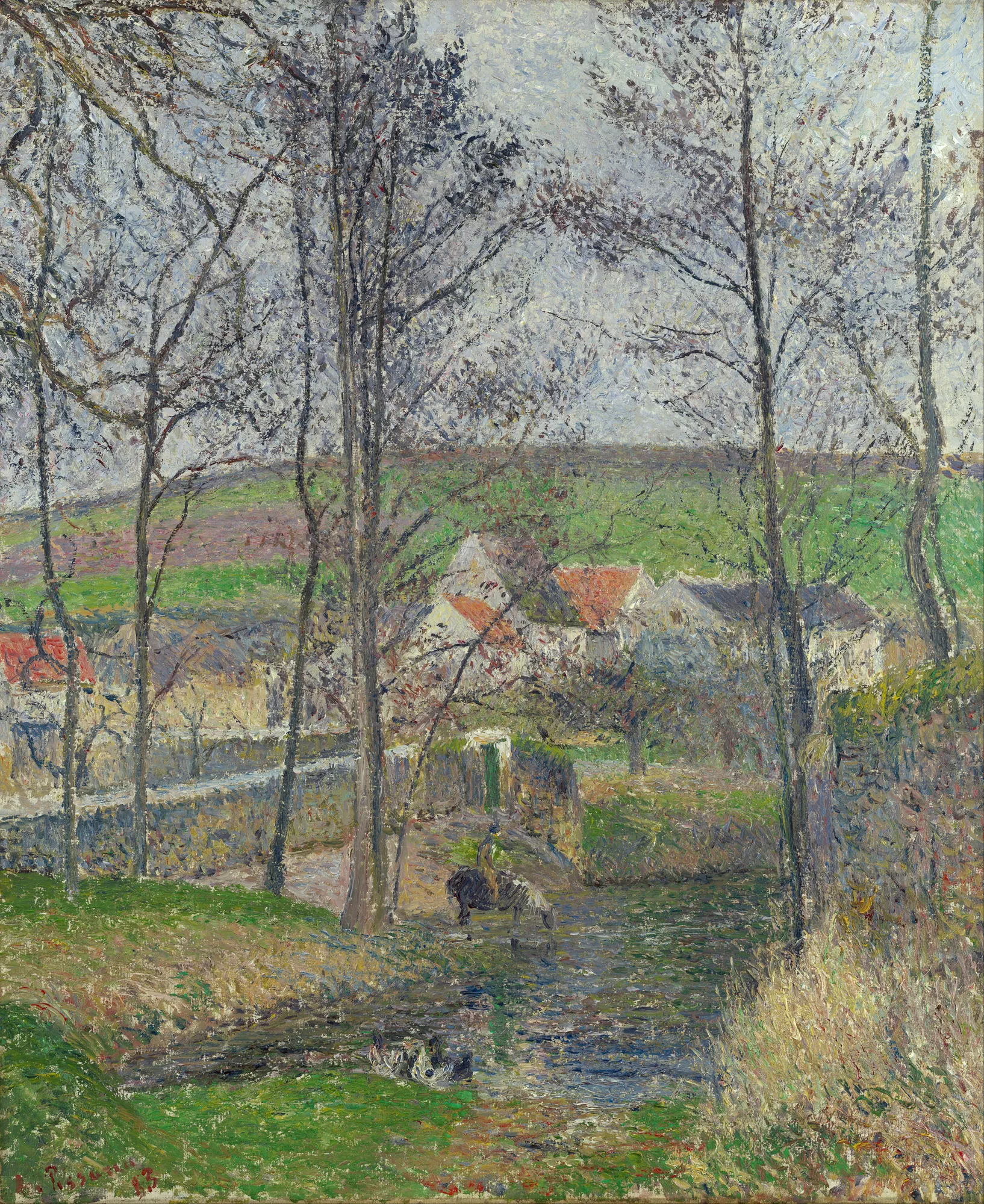 The Banks of the Viosne at Osny in Grey Weather