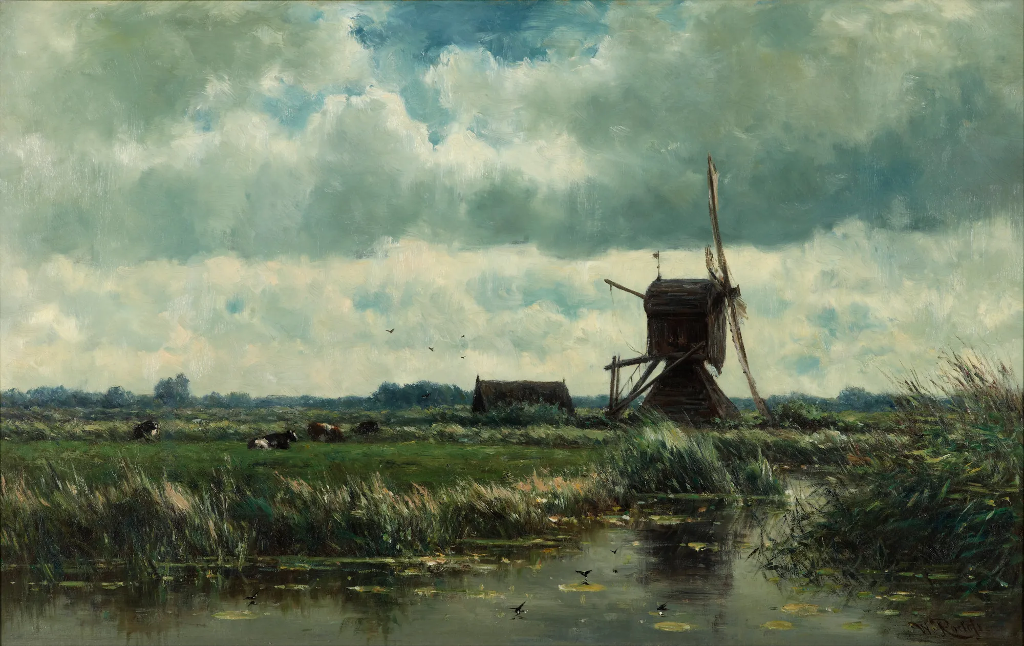 Polder Landscape with Windmill near Abcoude