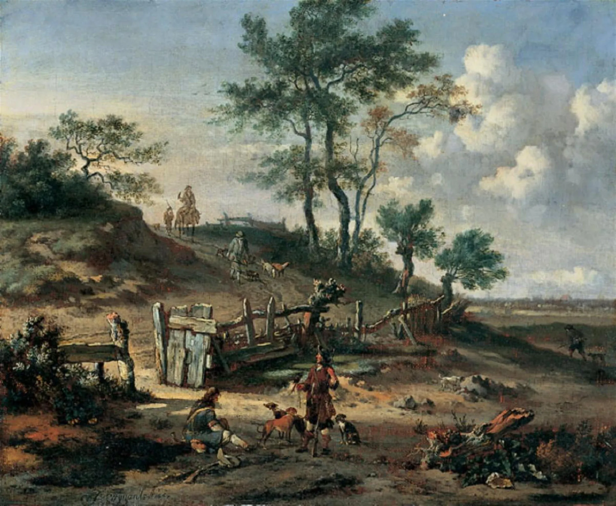 Dune Landscape with Resting Hunters