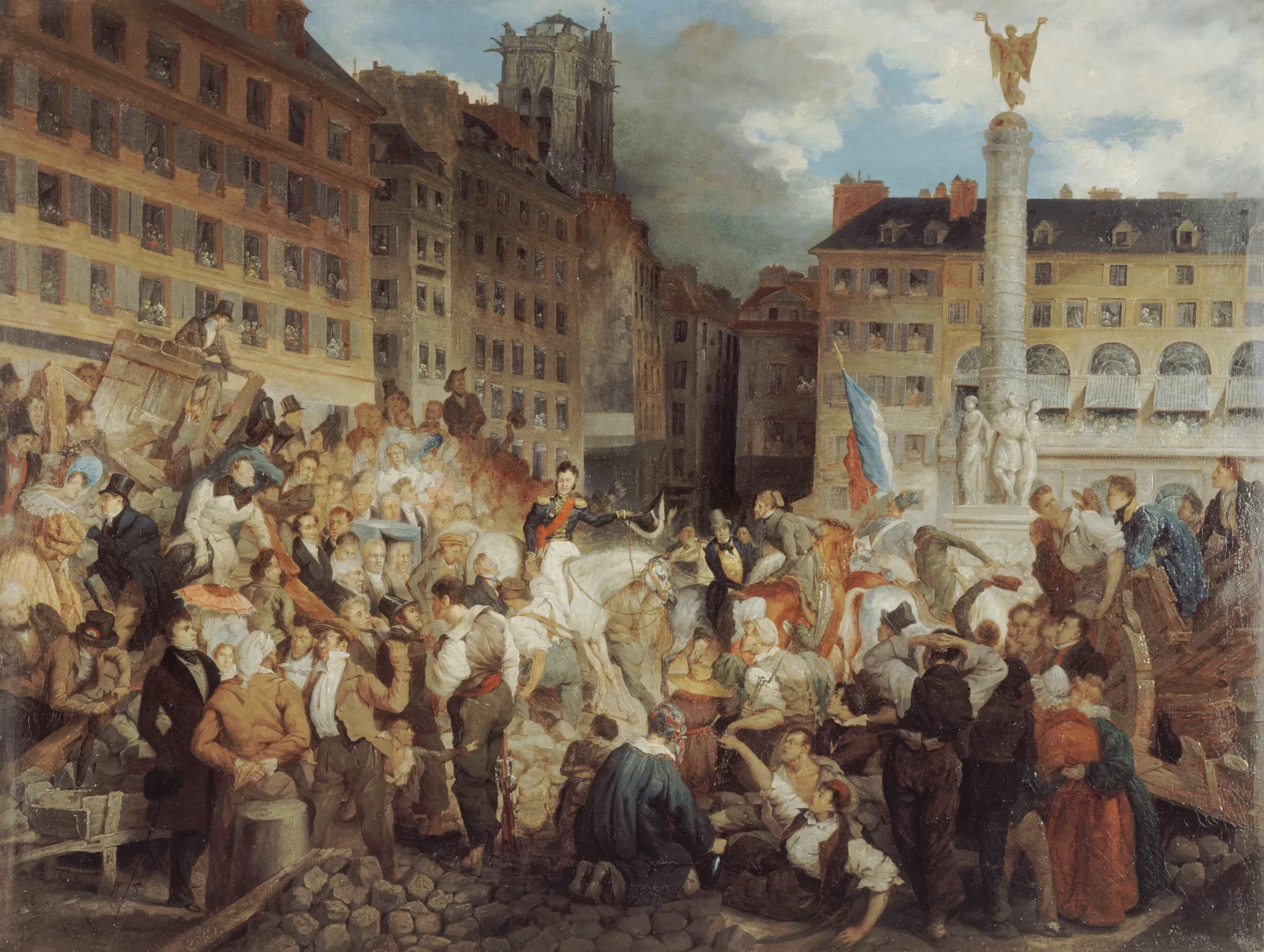 Le duc d'Orléans traverse la place du Châtelet, 31 juillet 1830