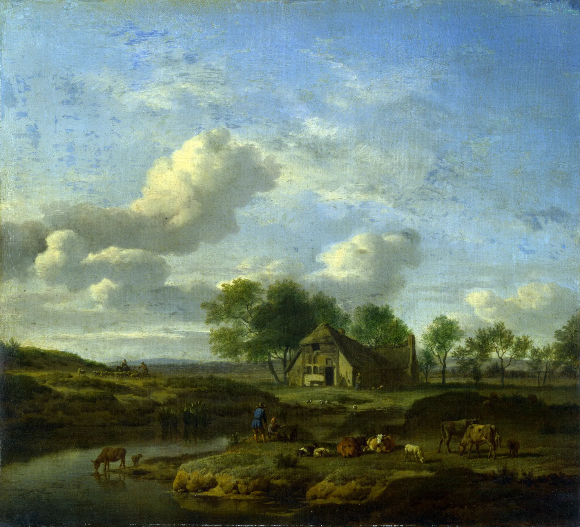 A Landscape with a Farm by a Stream