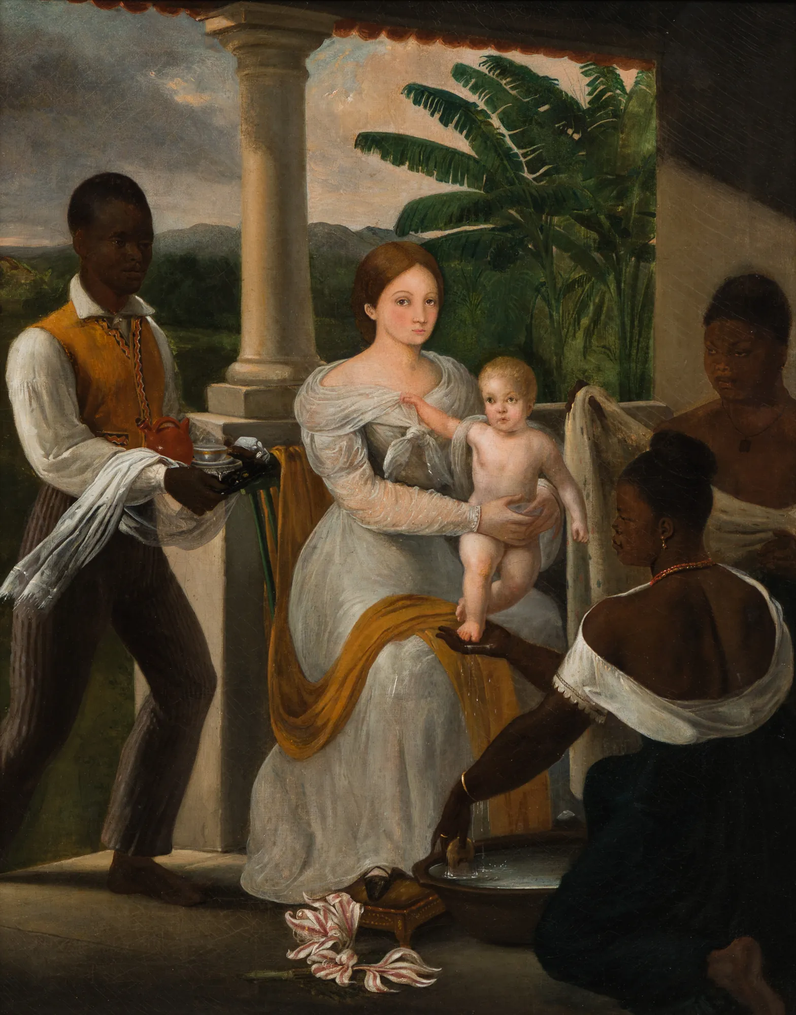 The Artist's Son Bathing on a Veranda