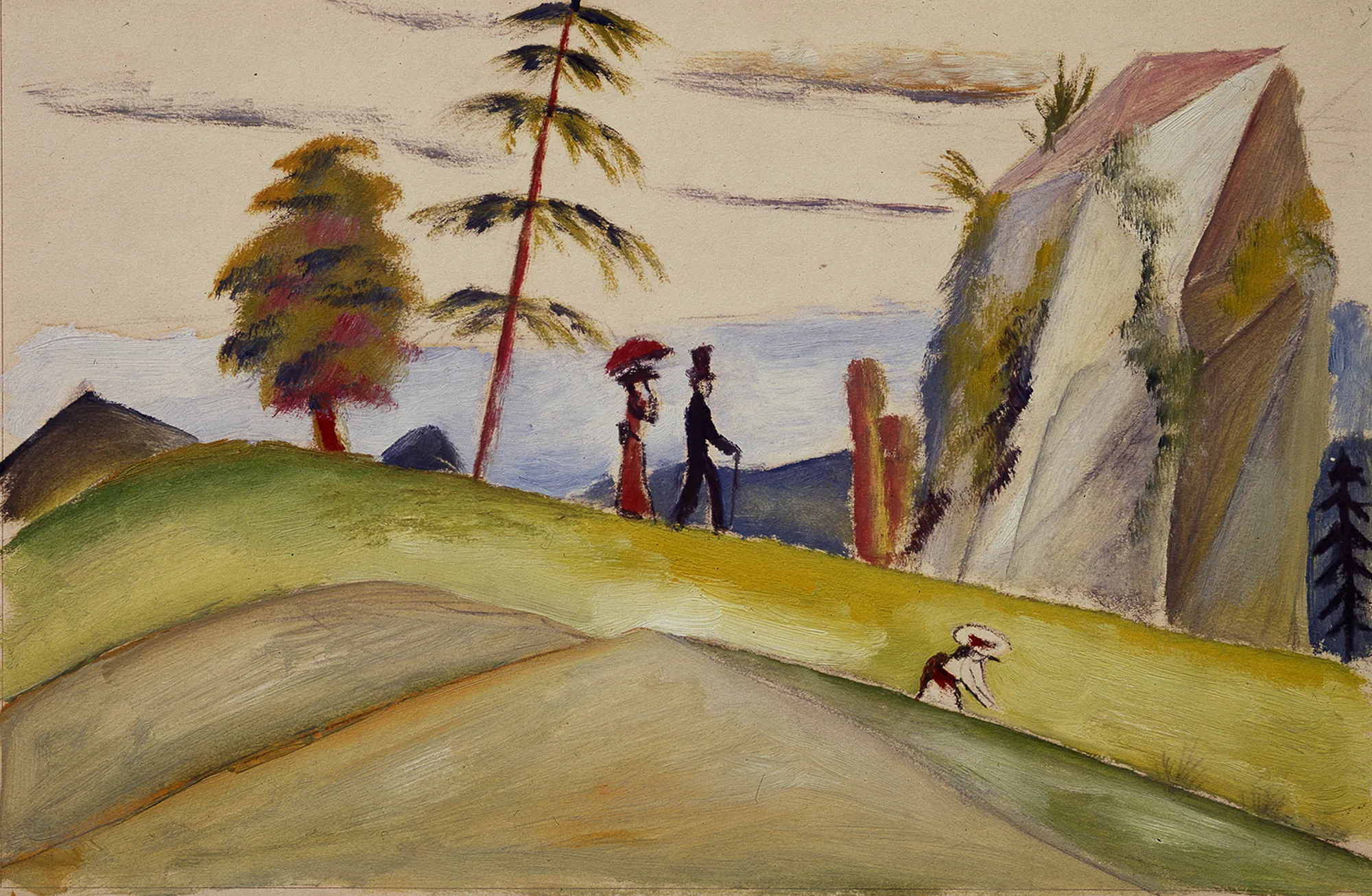 Strollers in a Rocky Landscape