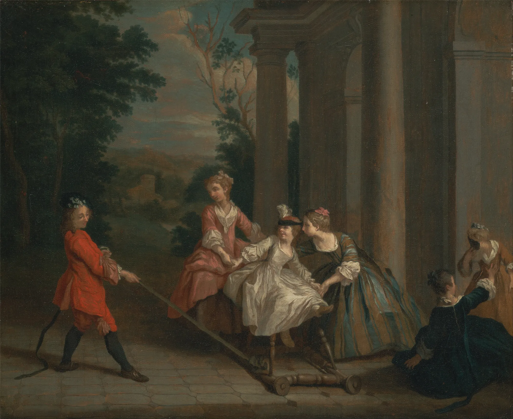 Children Playing with a Hobby Horse