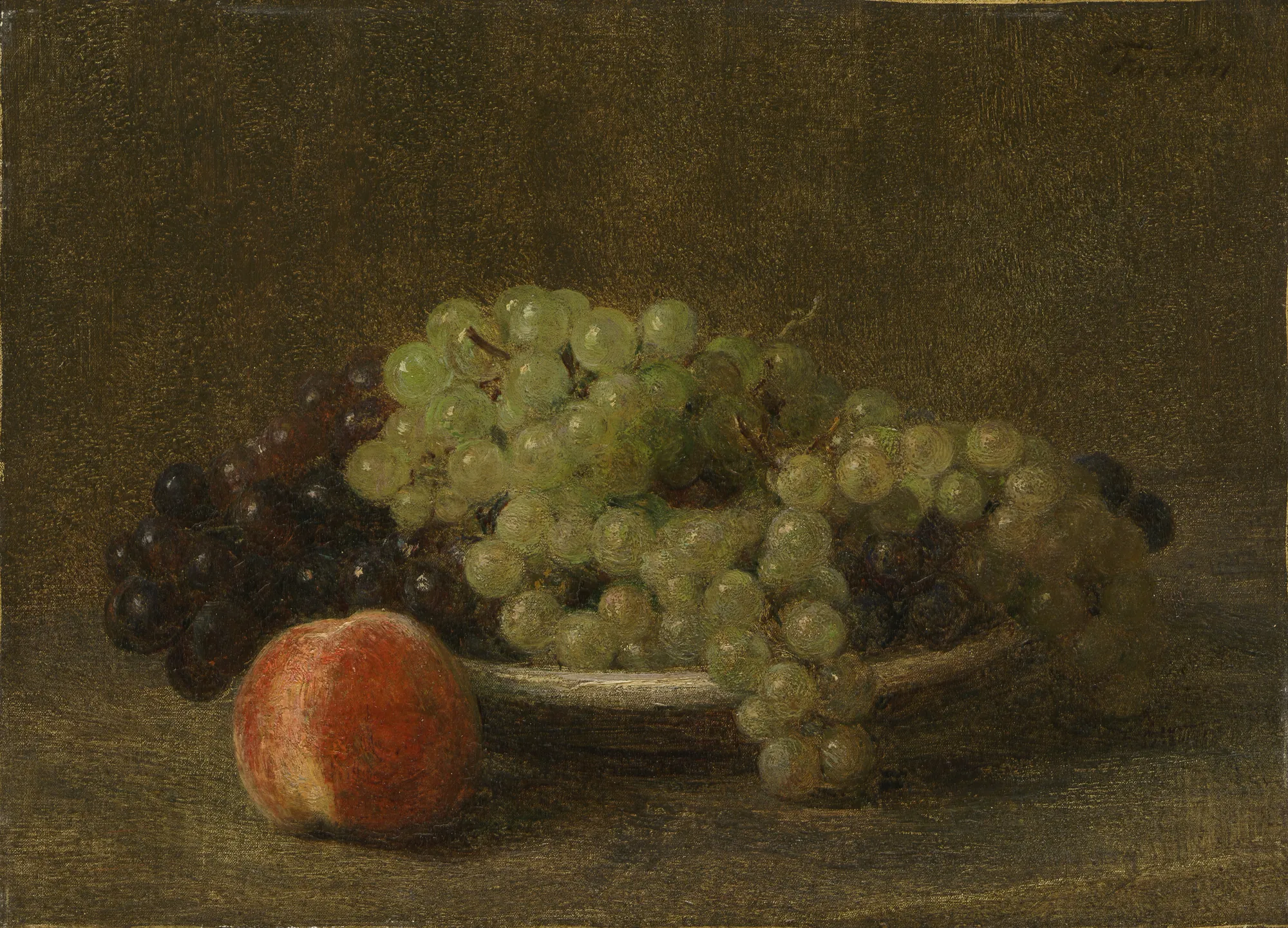 Still Life with Grapes and a Peach