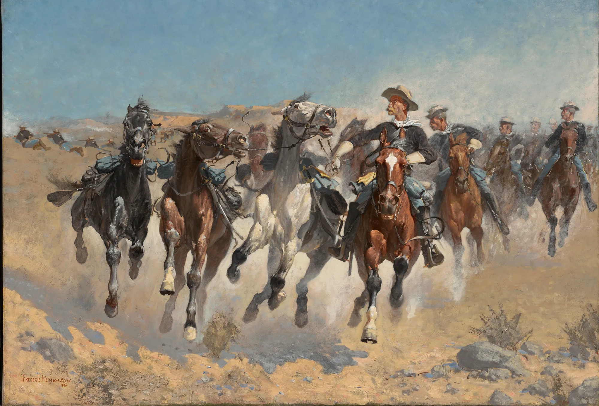 Dismounted: The Fourth Troopers Moving the Led Horses