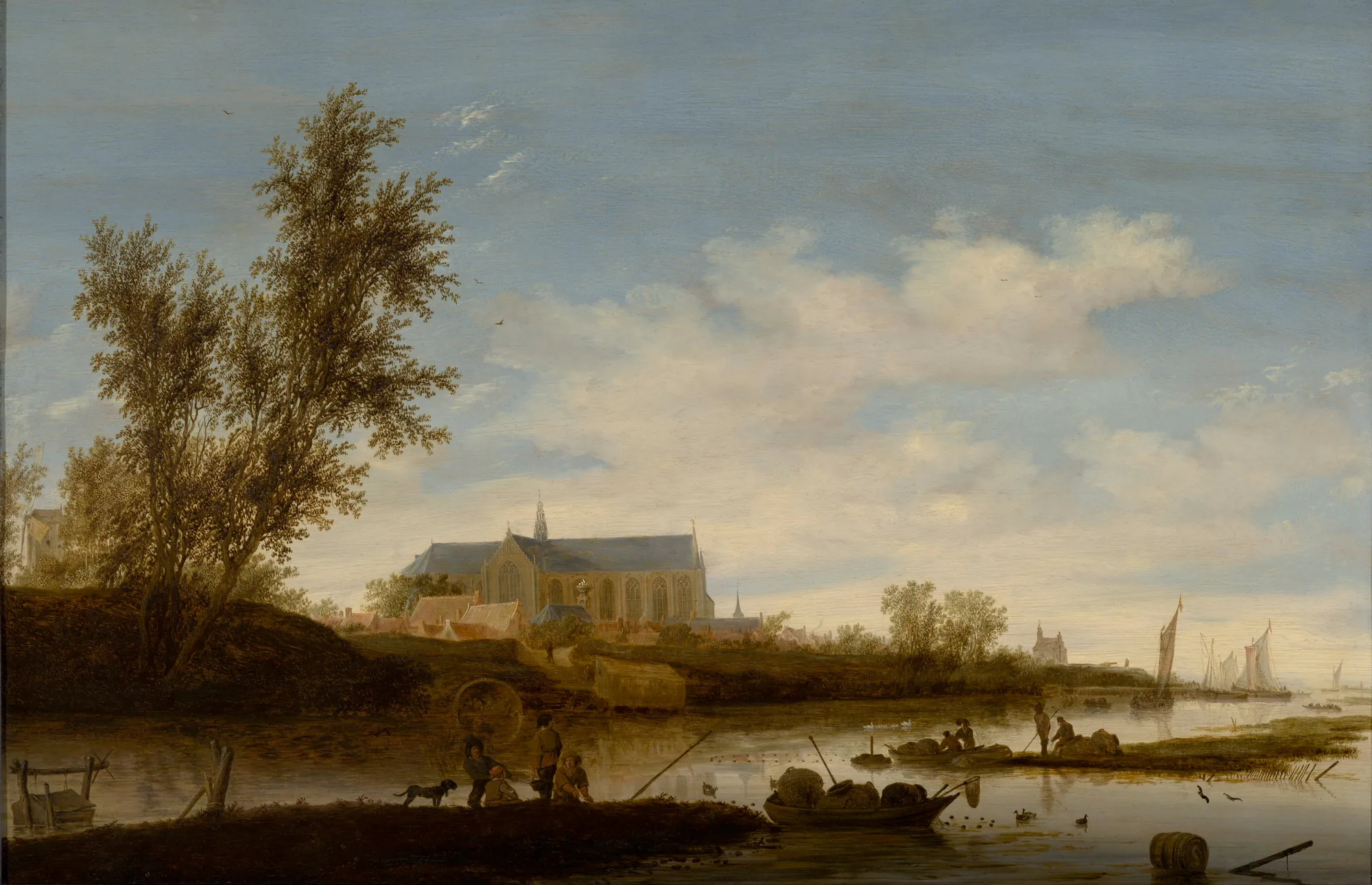 River Landscape with the Laurenskerk in Alkmaar