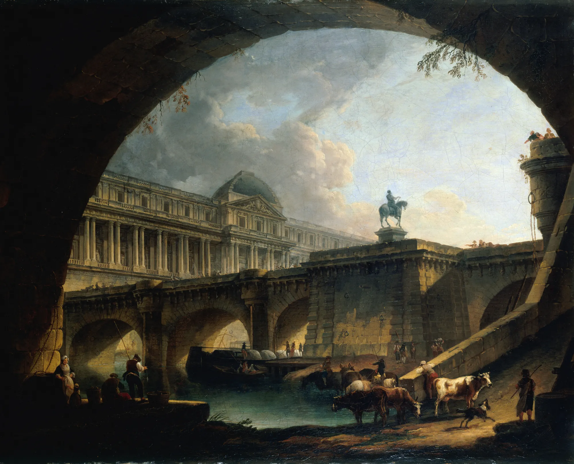 Architectural Capriccio with the Louvre and the Pont Neuf
