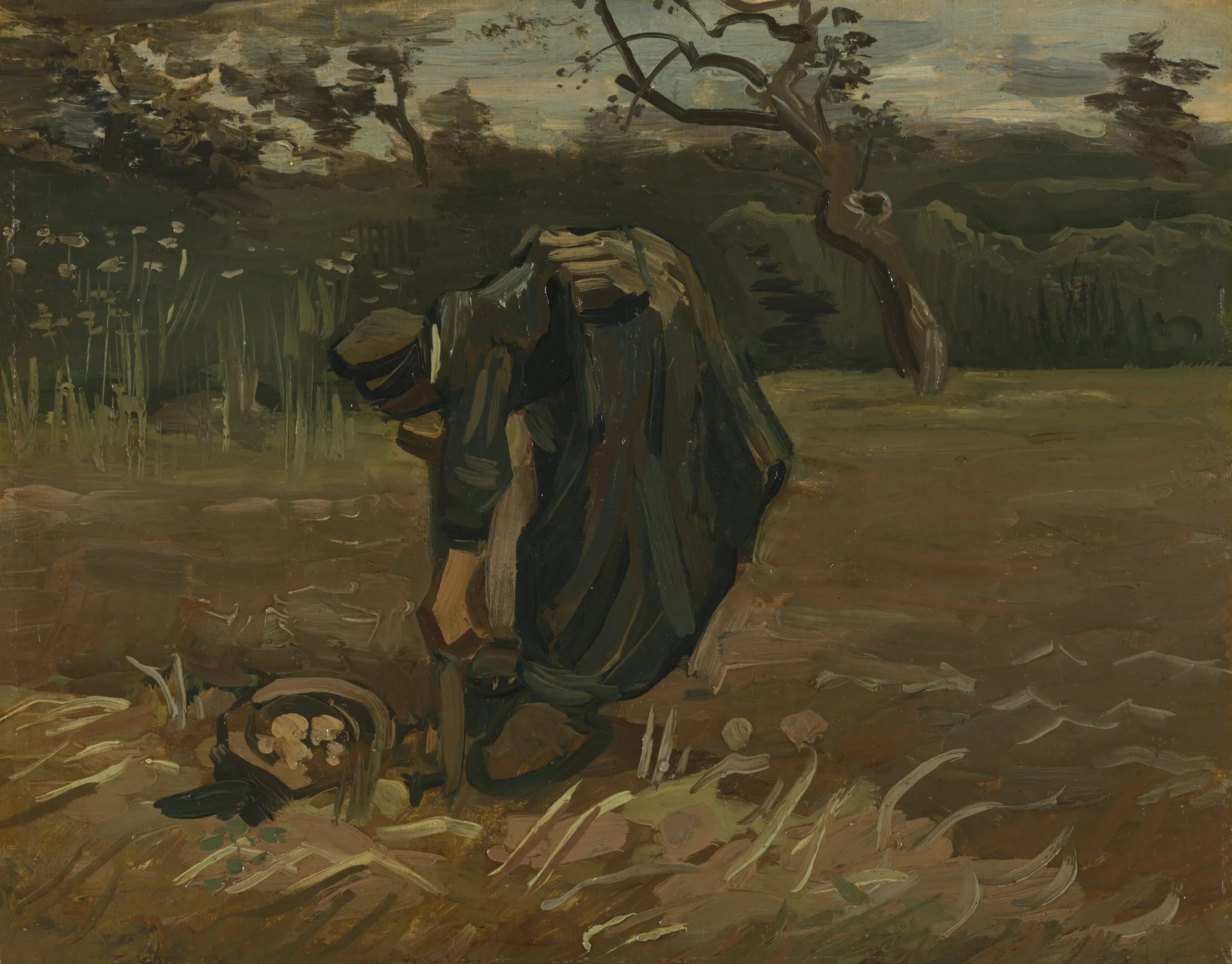 Peasant Woman Digging Up Potatoes
