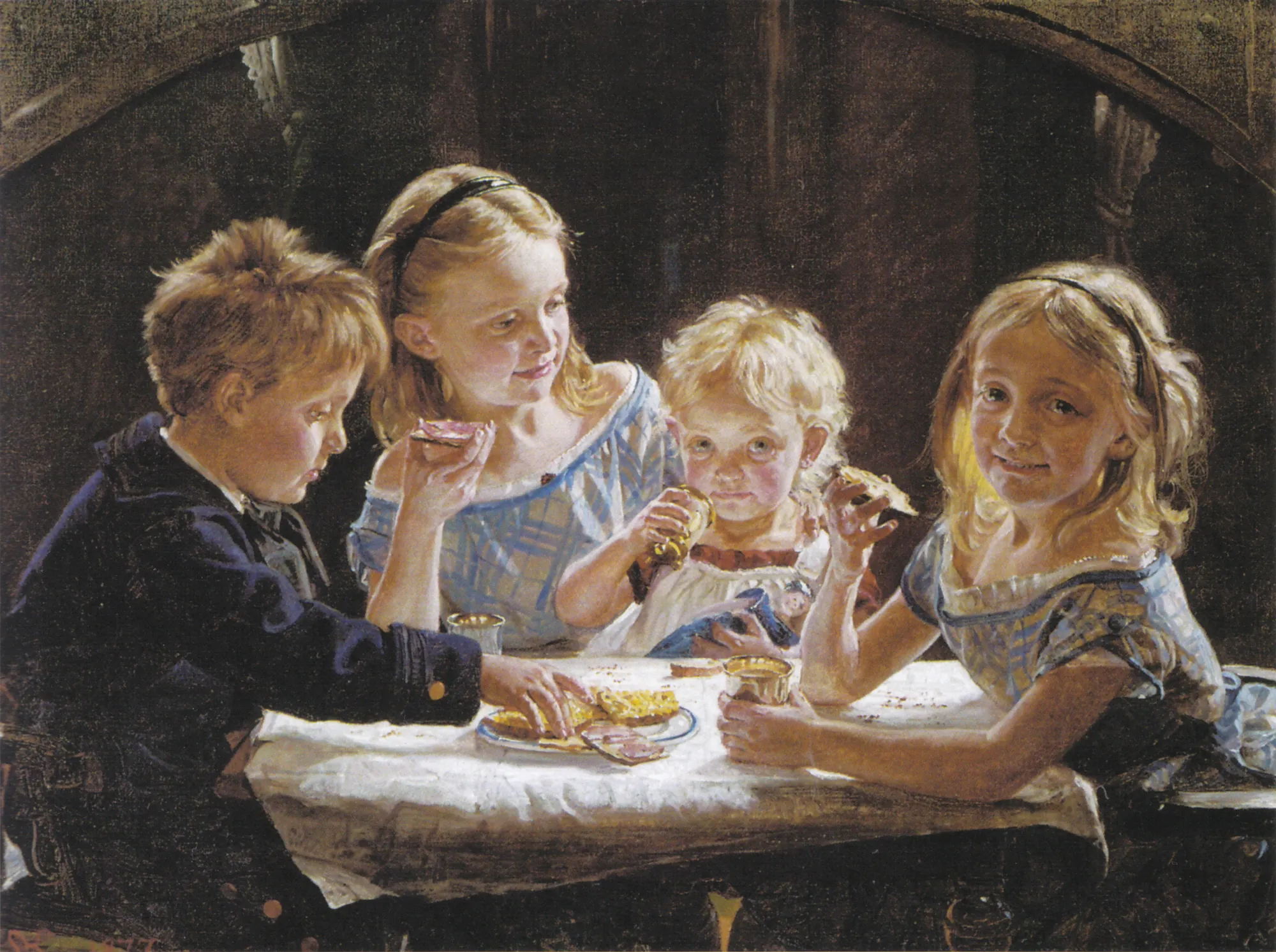 Four Children at Lunch