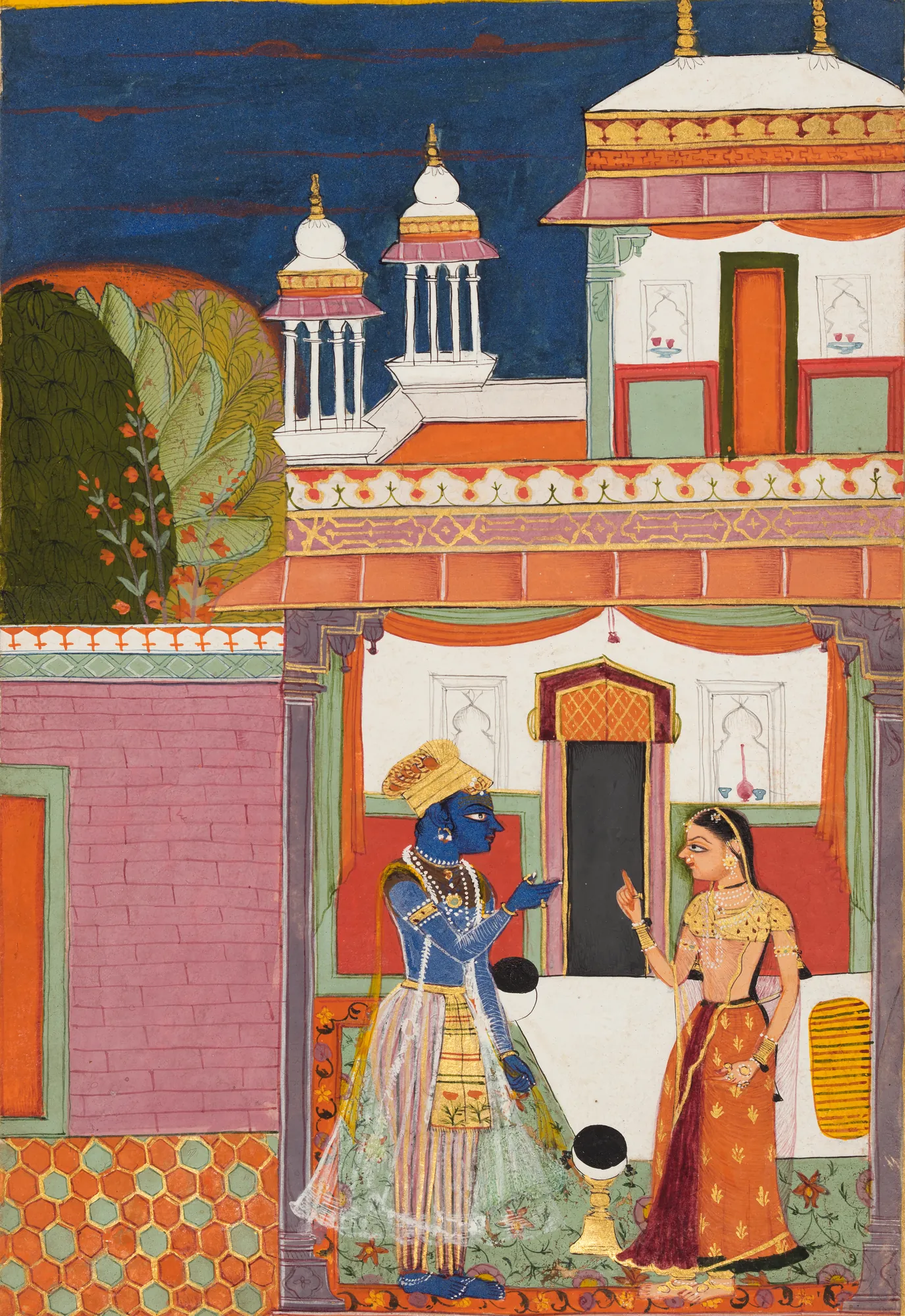 Krishna and Radha Quarreling