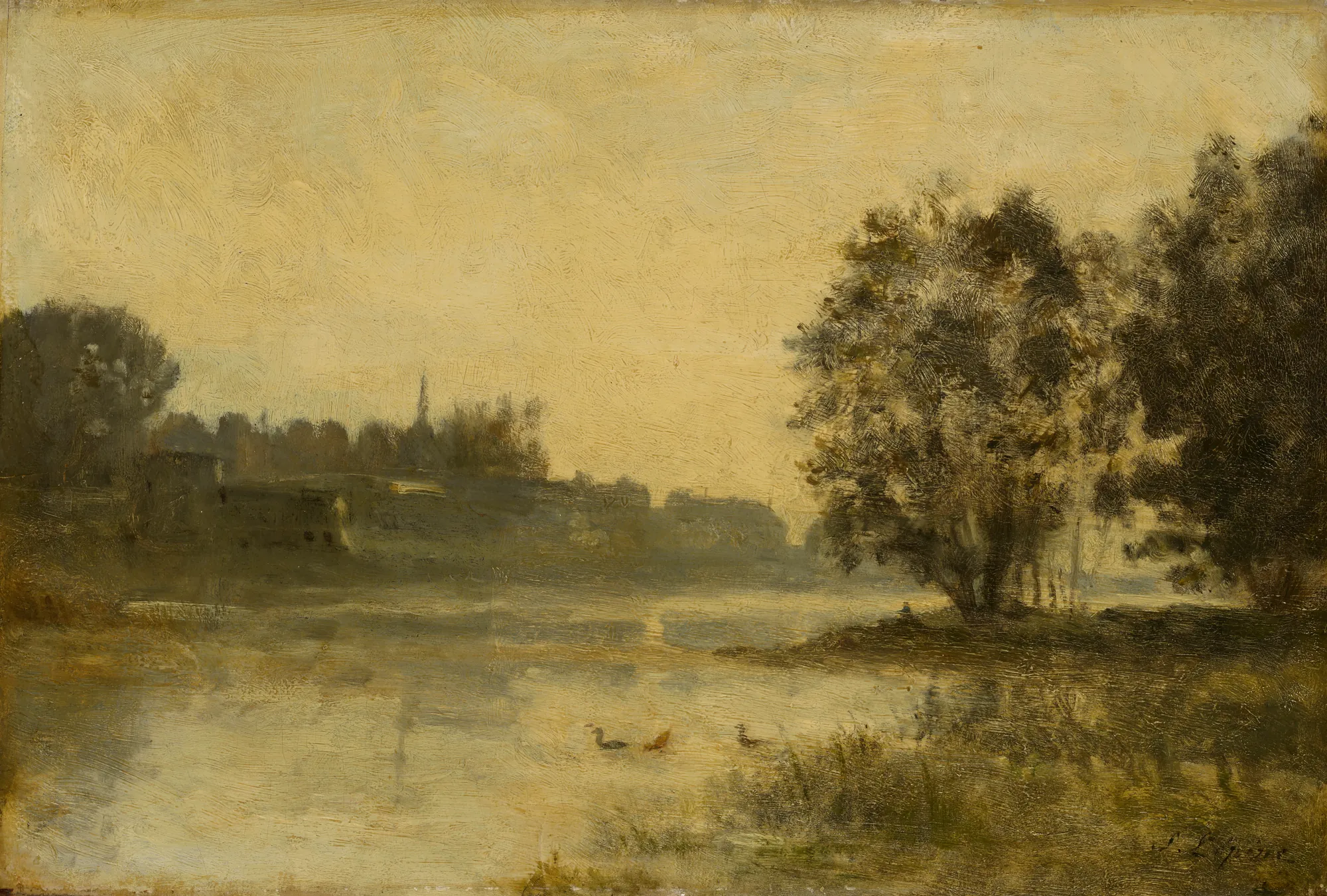 River Scene with Ducks