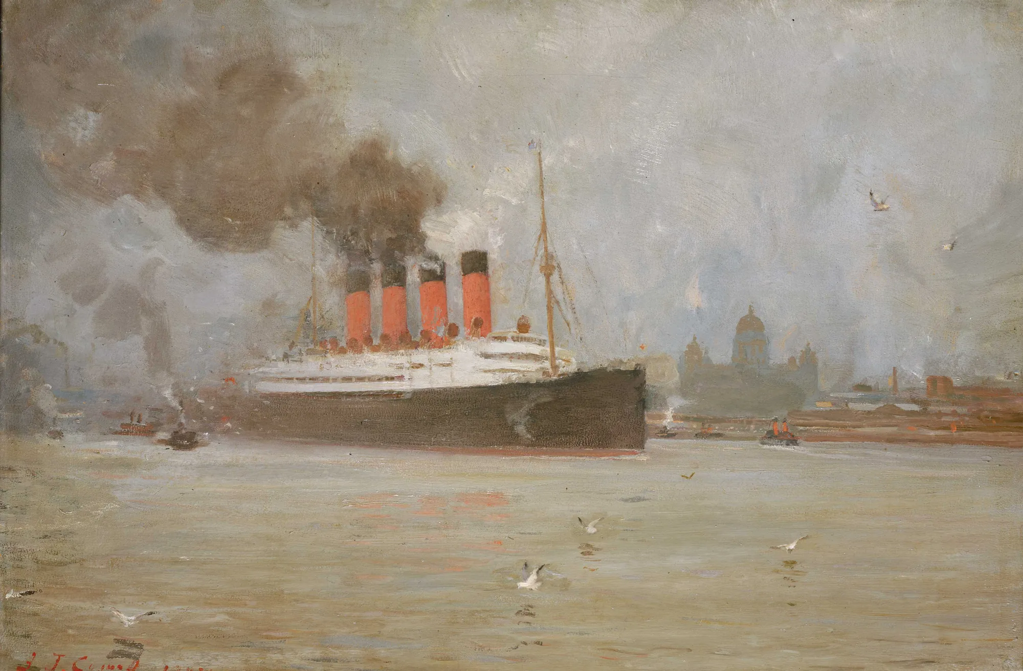 The Steamship Mauretania in the Mersey