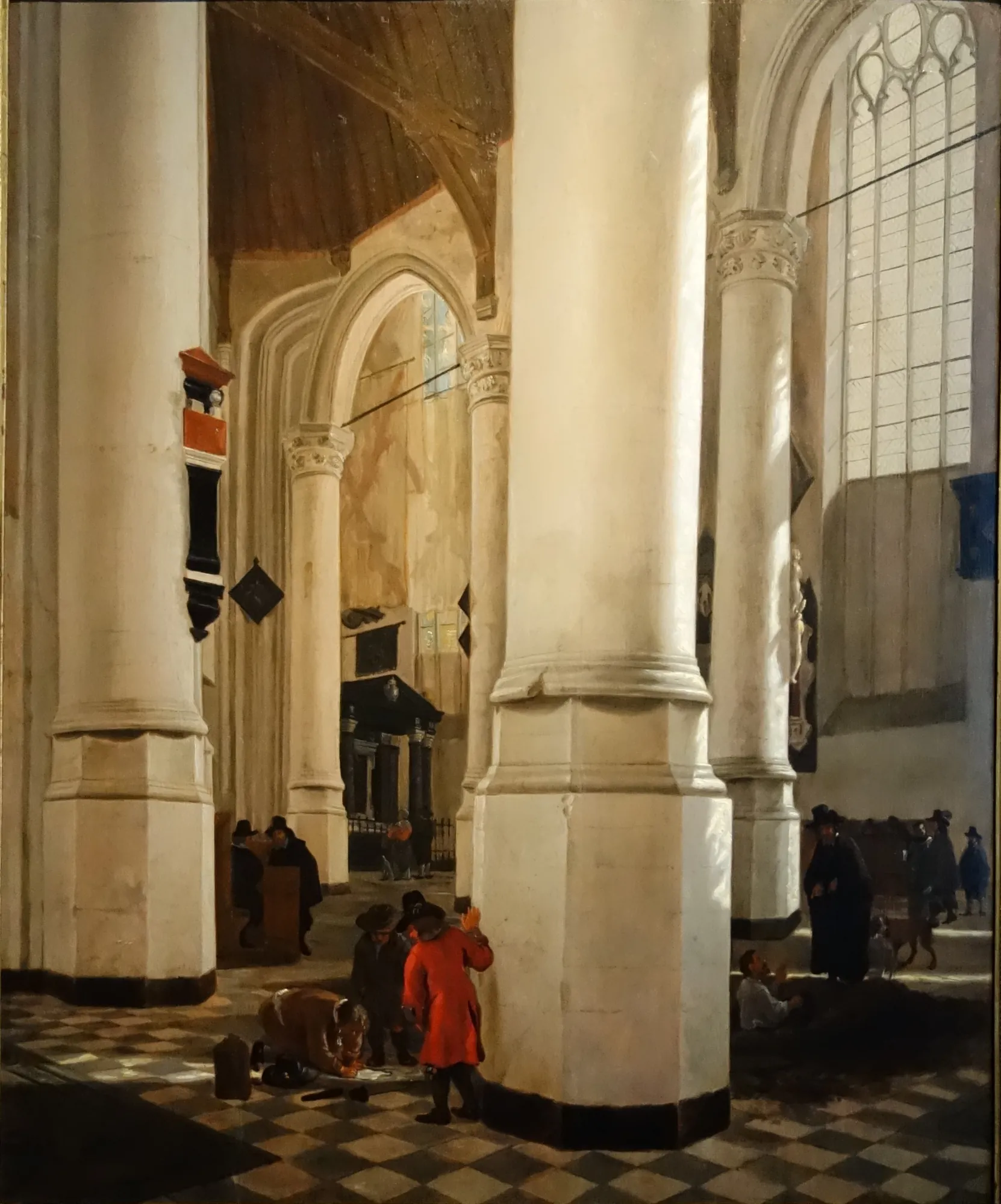 Interior of the Oude Kerk in Delft with the Tomb of Piet Hein