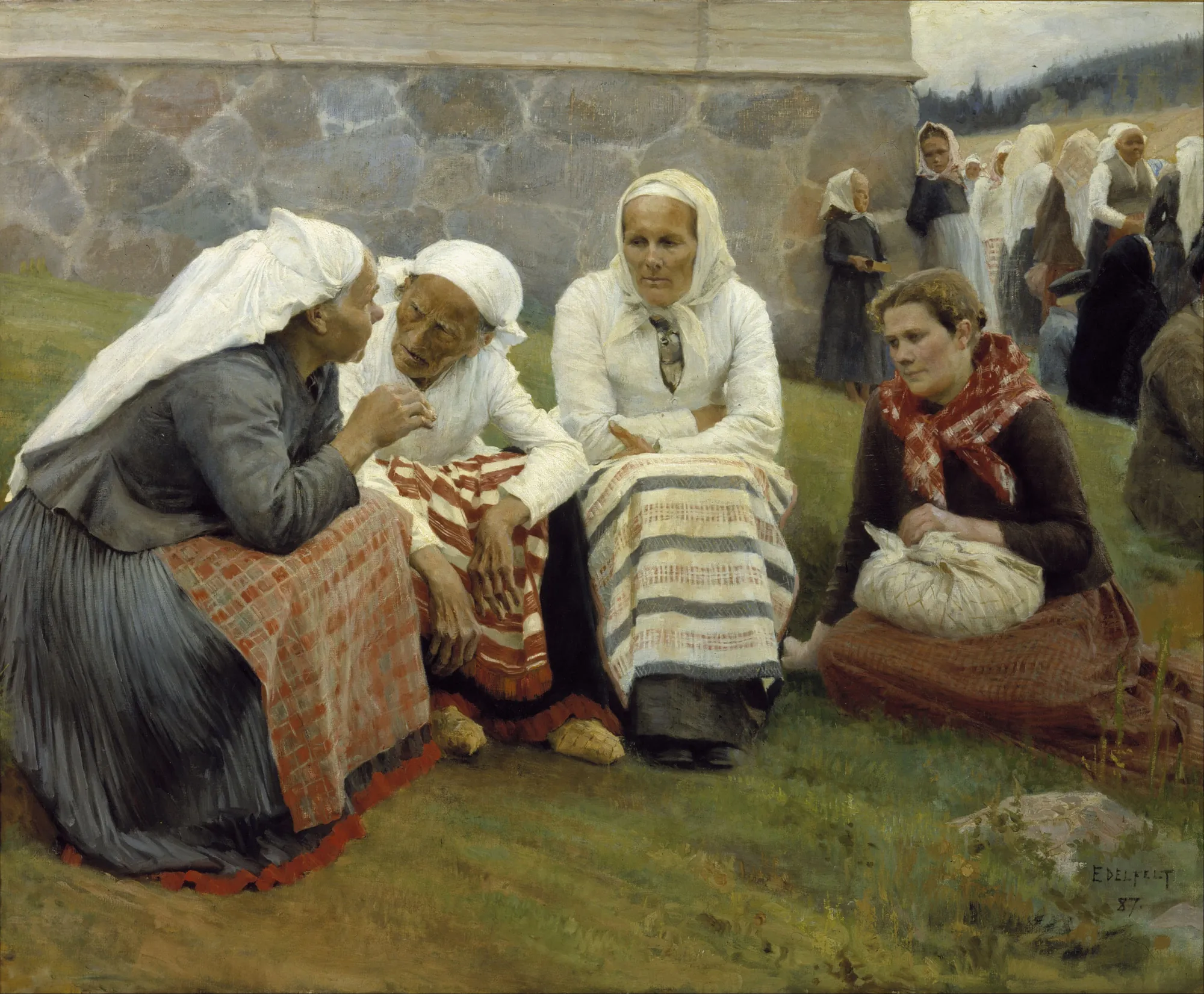 Women Outside the Church at Ruokolahti