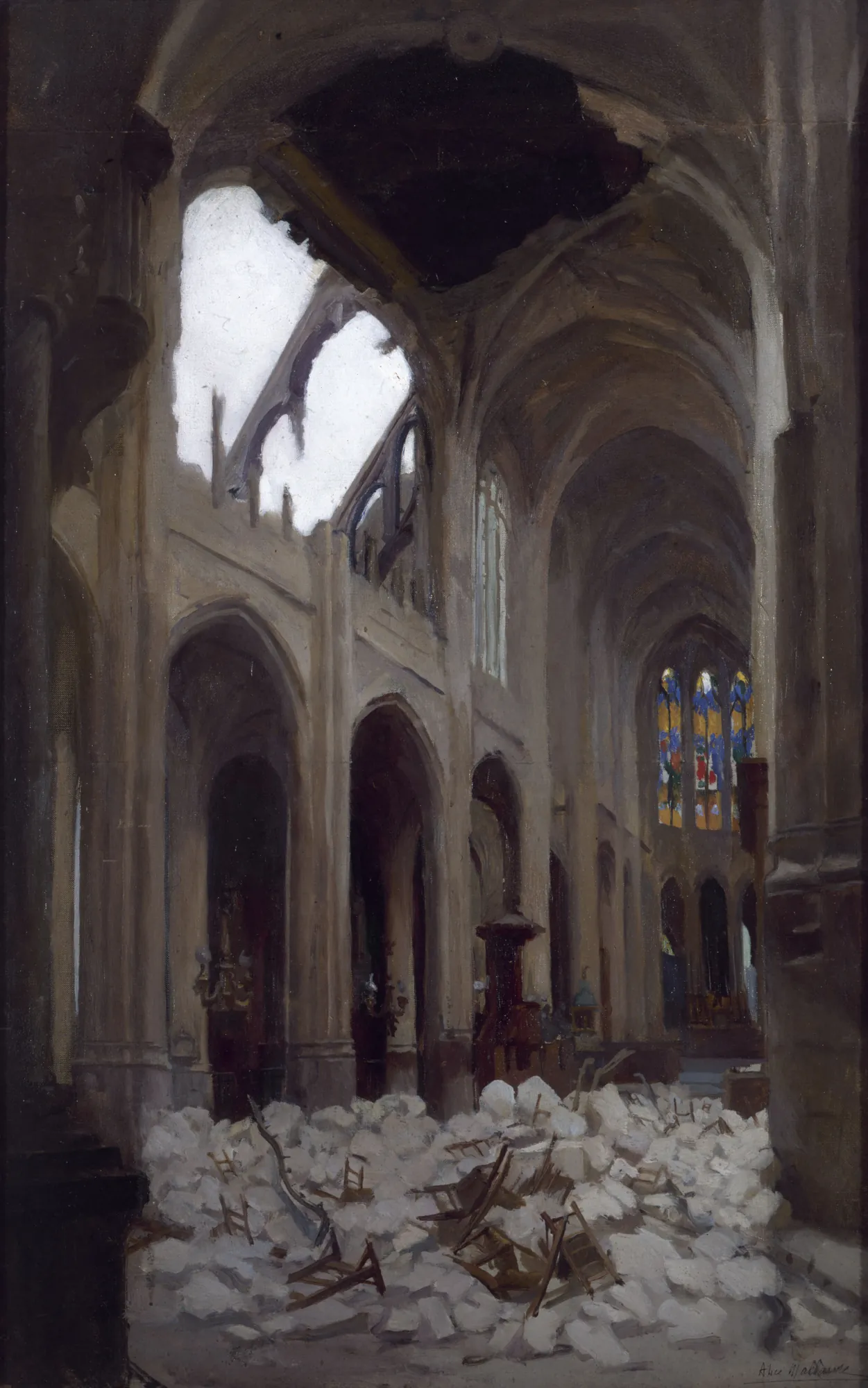 Interior of the Saint-Gervais Church after the Bombardment