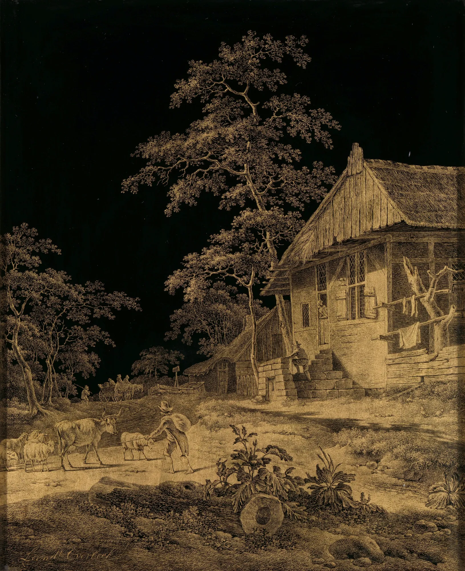 Shepherd at a Farmstead