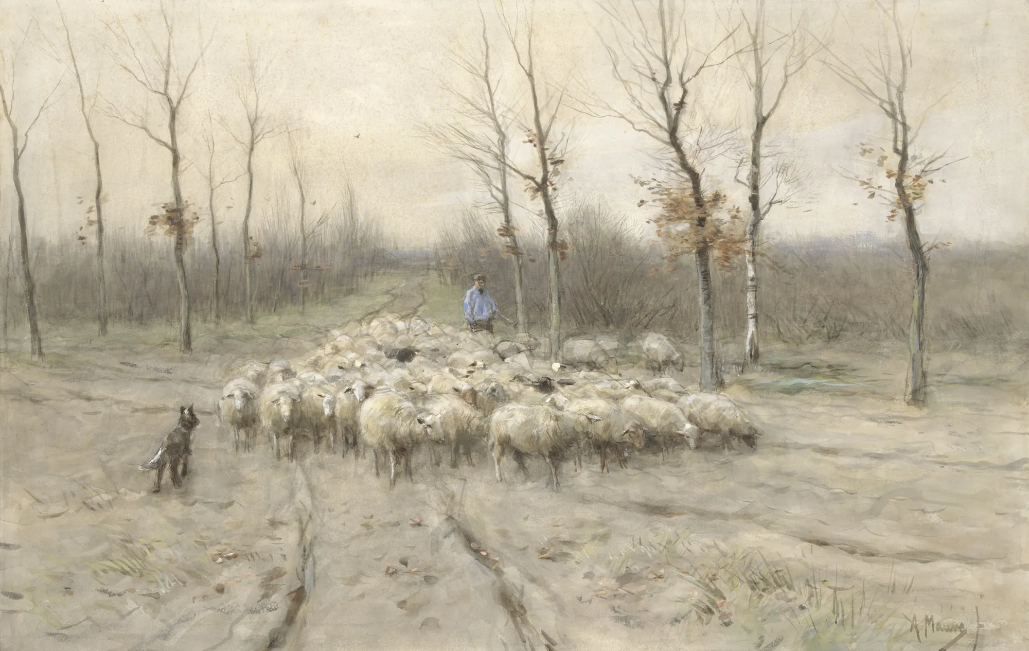 Flock of Sheep on the Heath near Laren