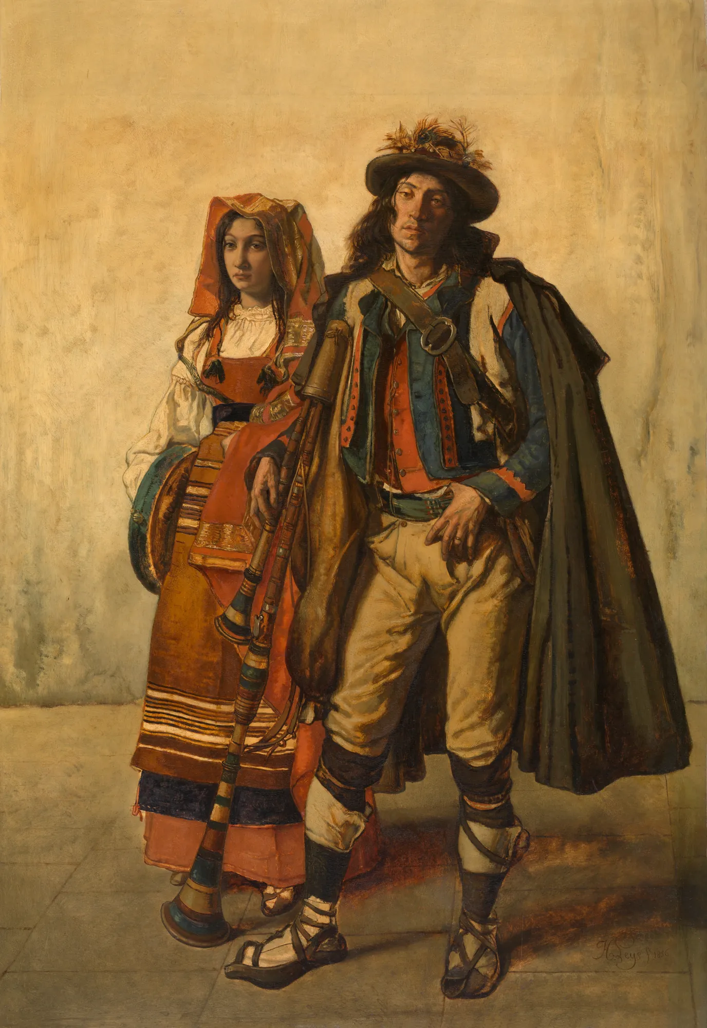 Zampogna Player and His Wife