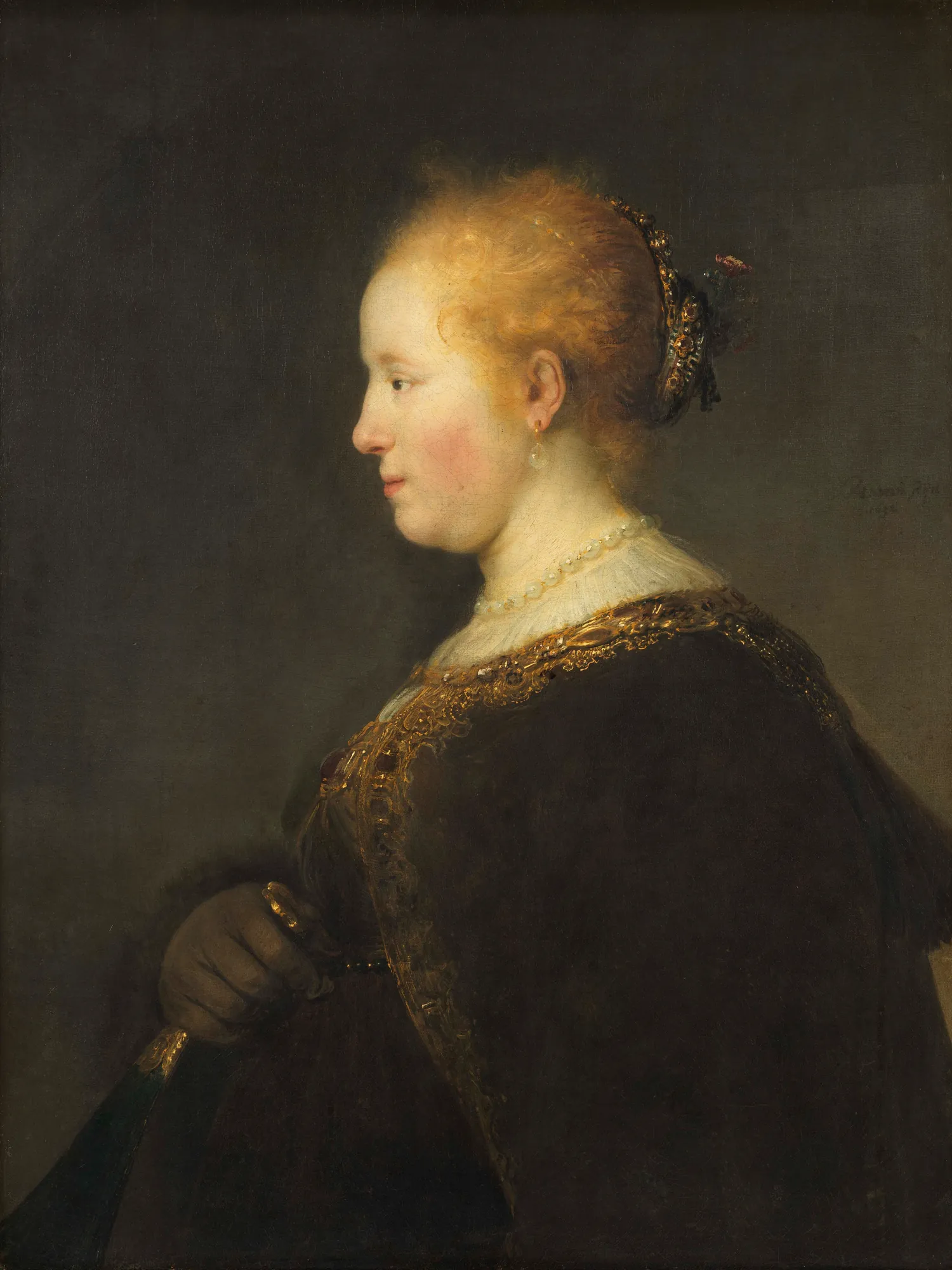 Portrait of a Young Woman in Profile