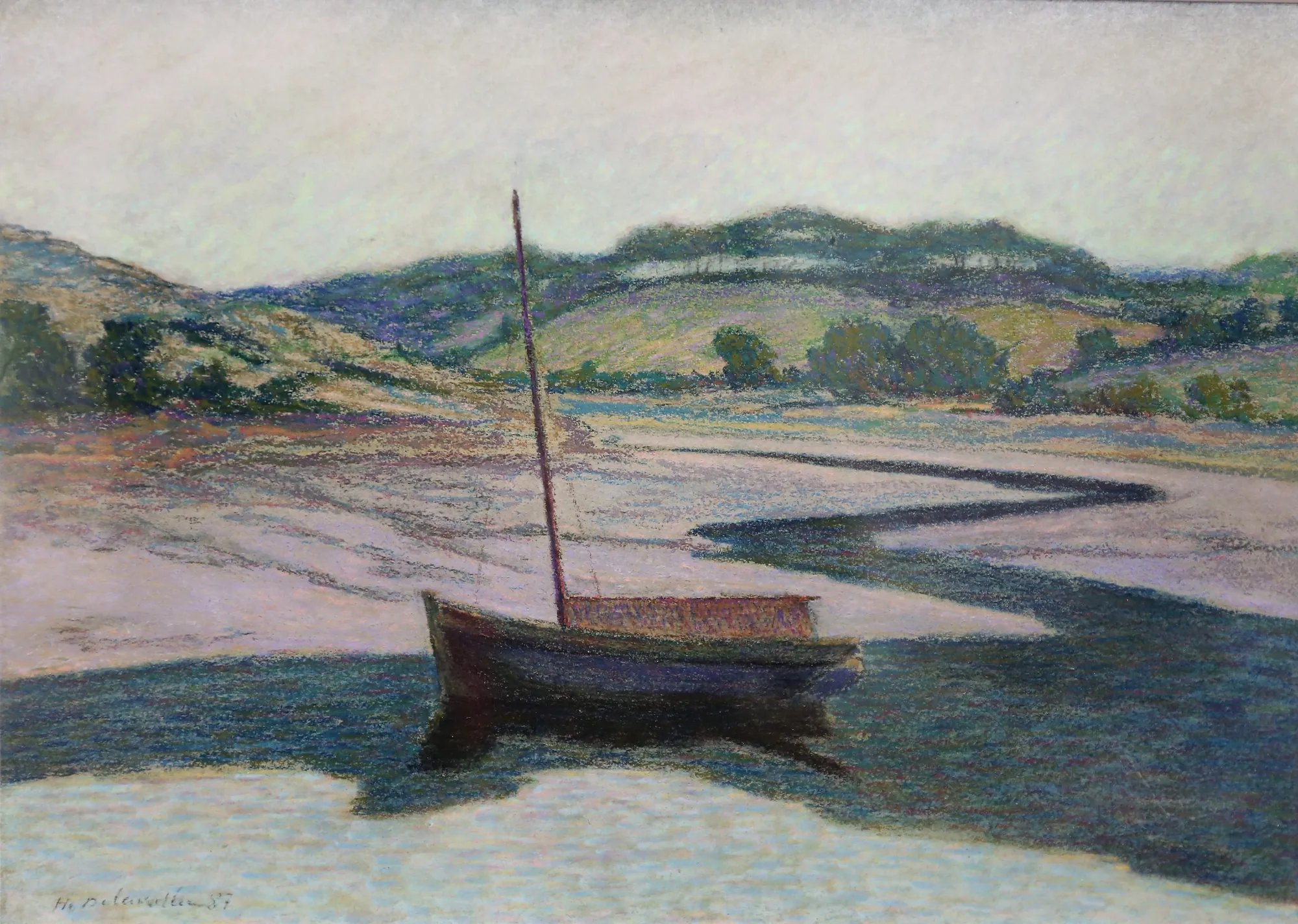 Barque sur l’Aven à marée basse