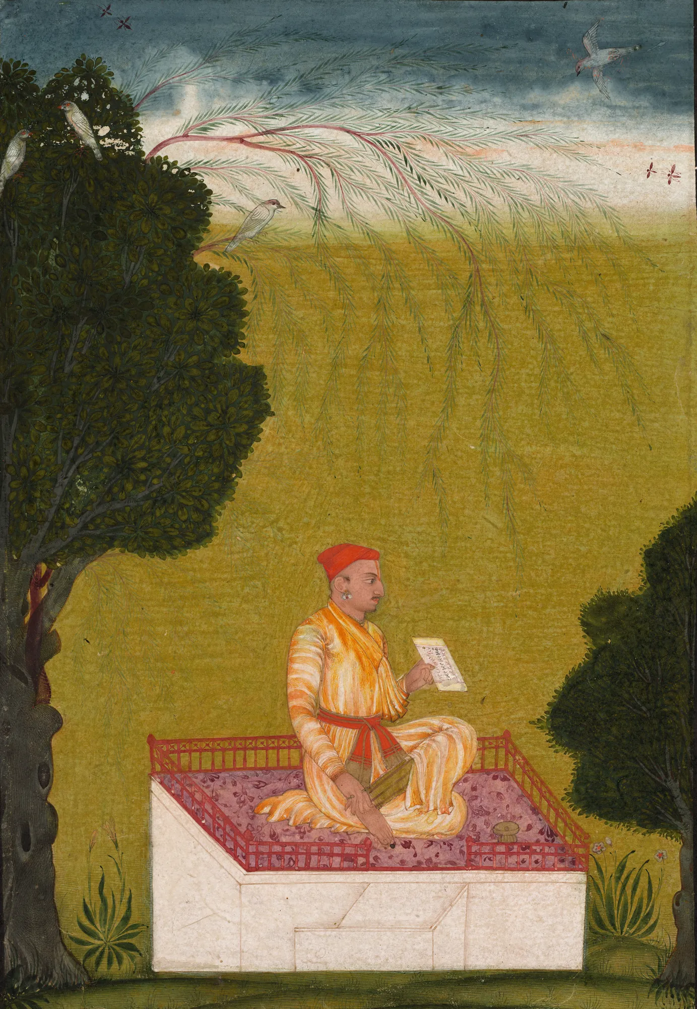 Raja Dalip Singh of Guler on a Dais
