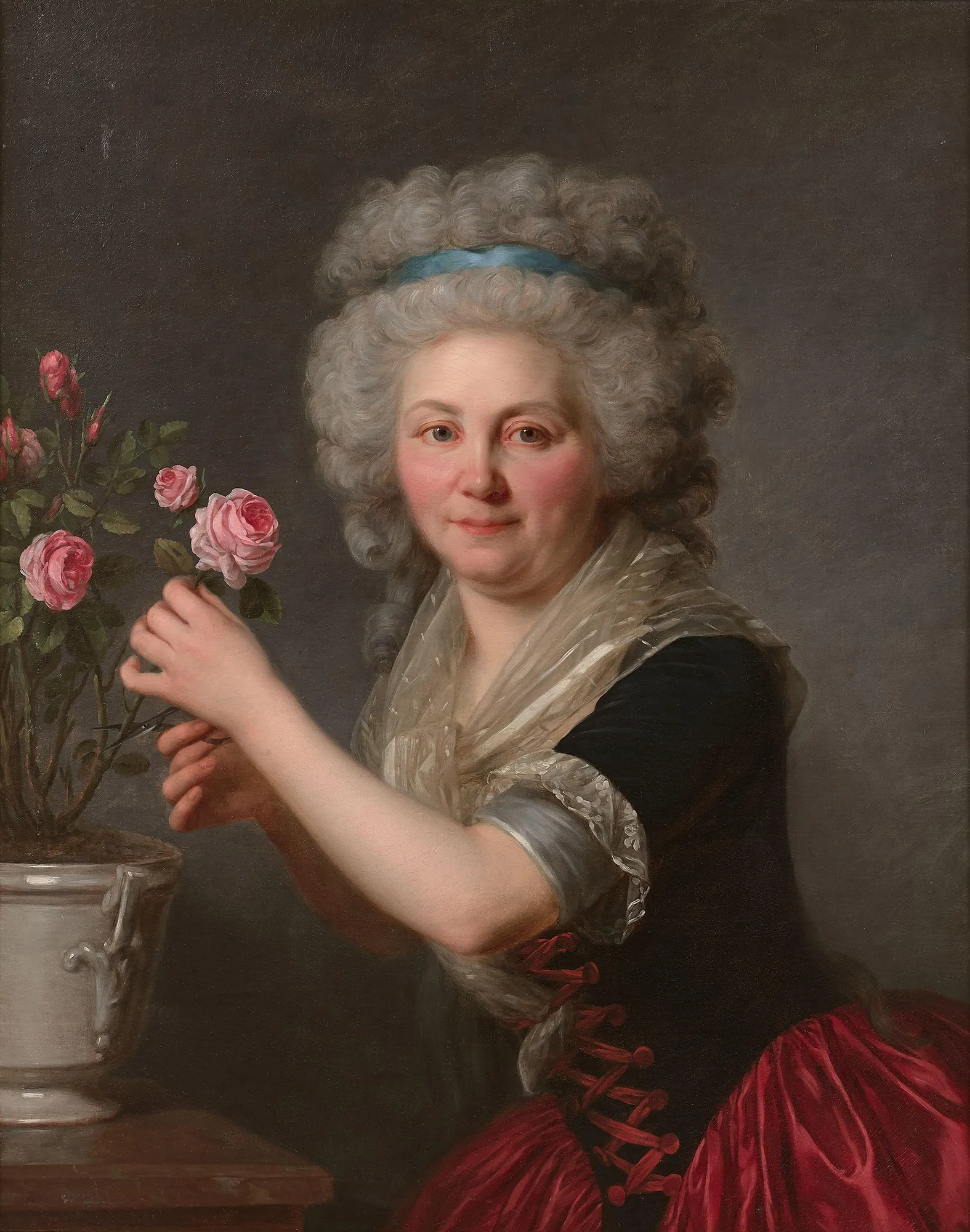 Portrait of a Lady Picking a Rose