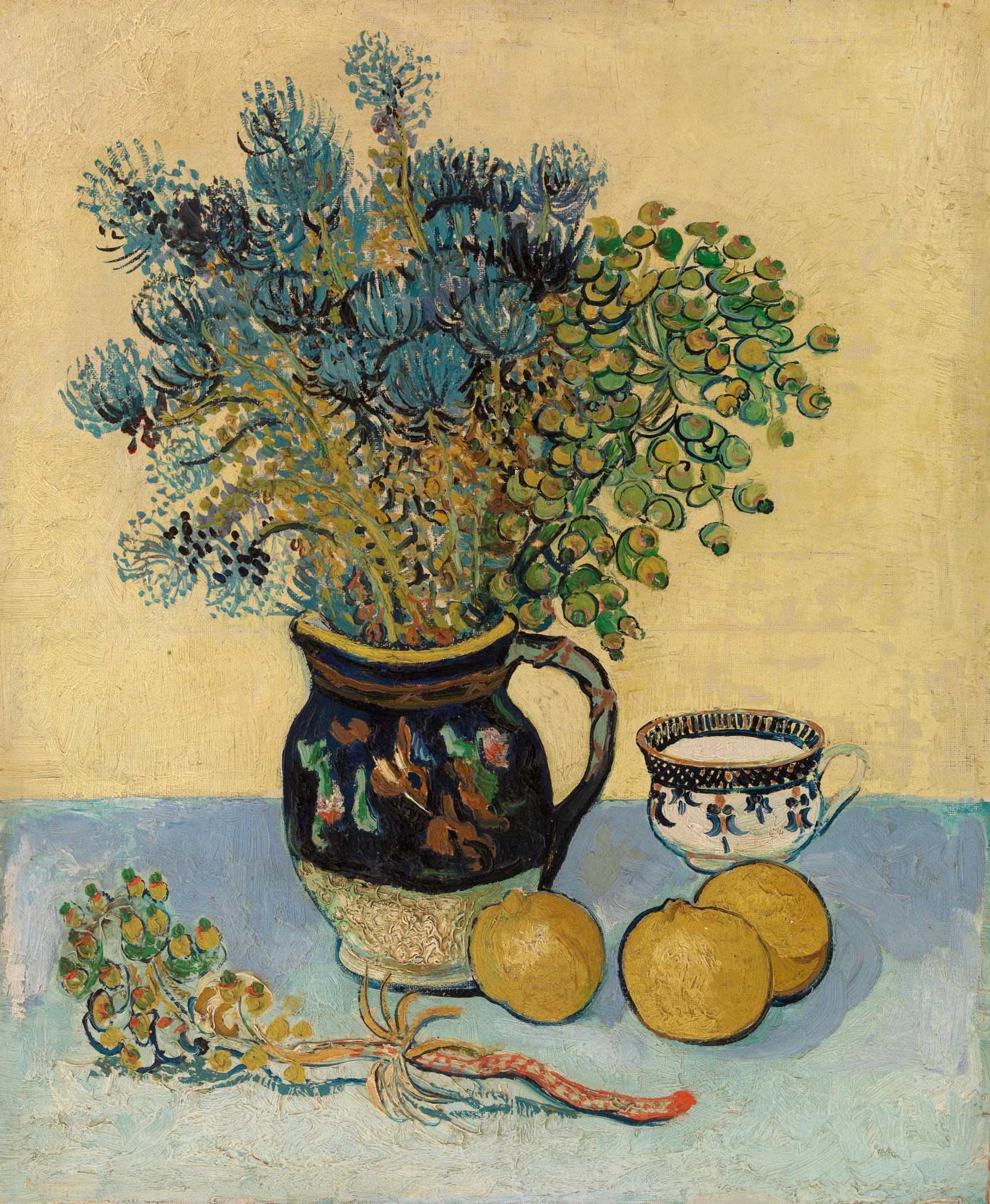 Still Life: Majolica with Wildflowers