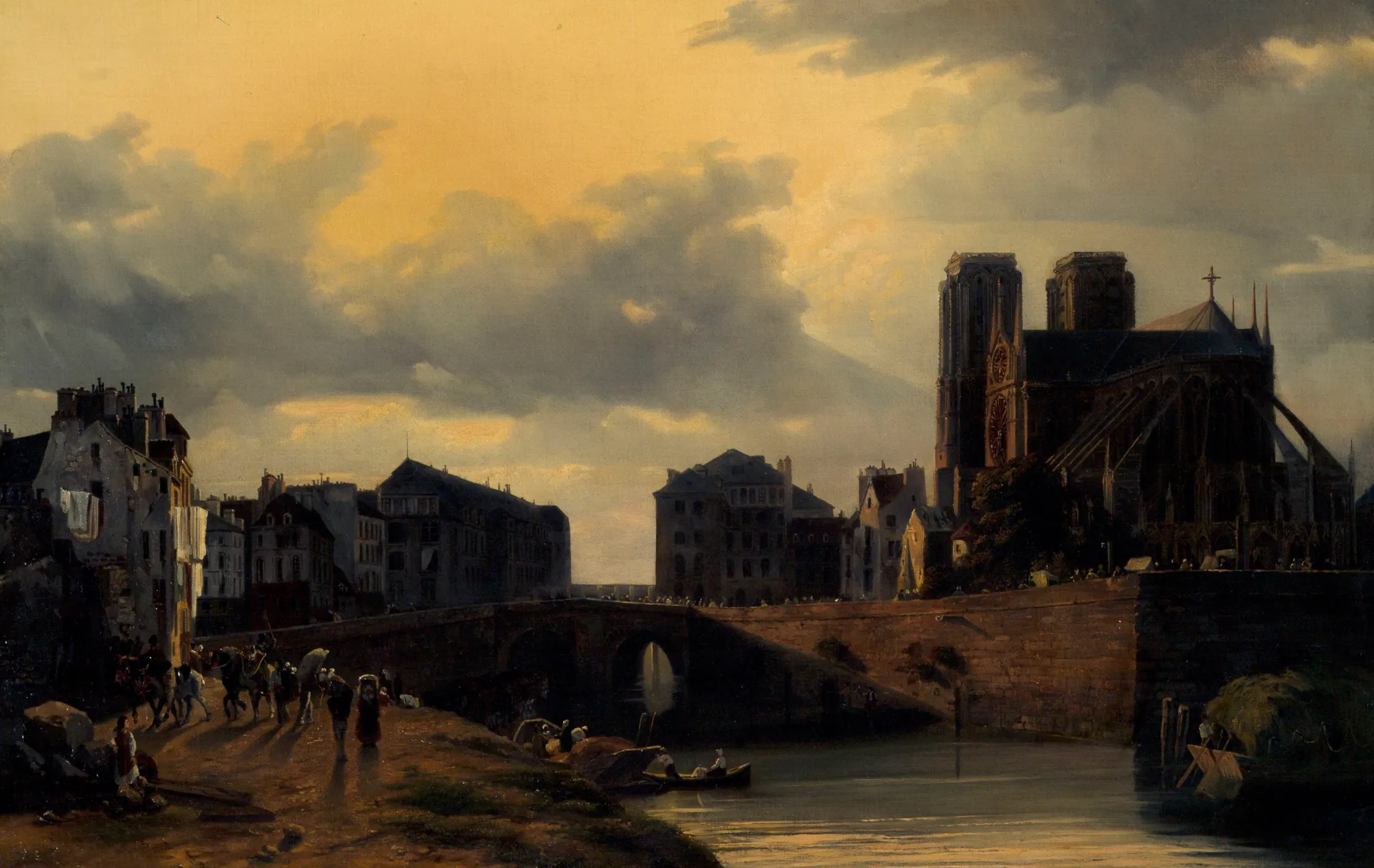 Le chevet de Notre-Dame et le pont de l'Hôtel-Dieu