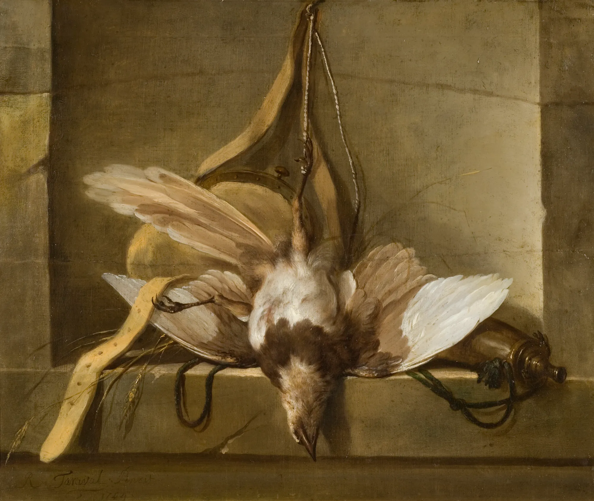 Still Life with a Dead Bird and Hunting Gear
