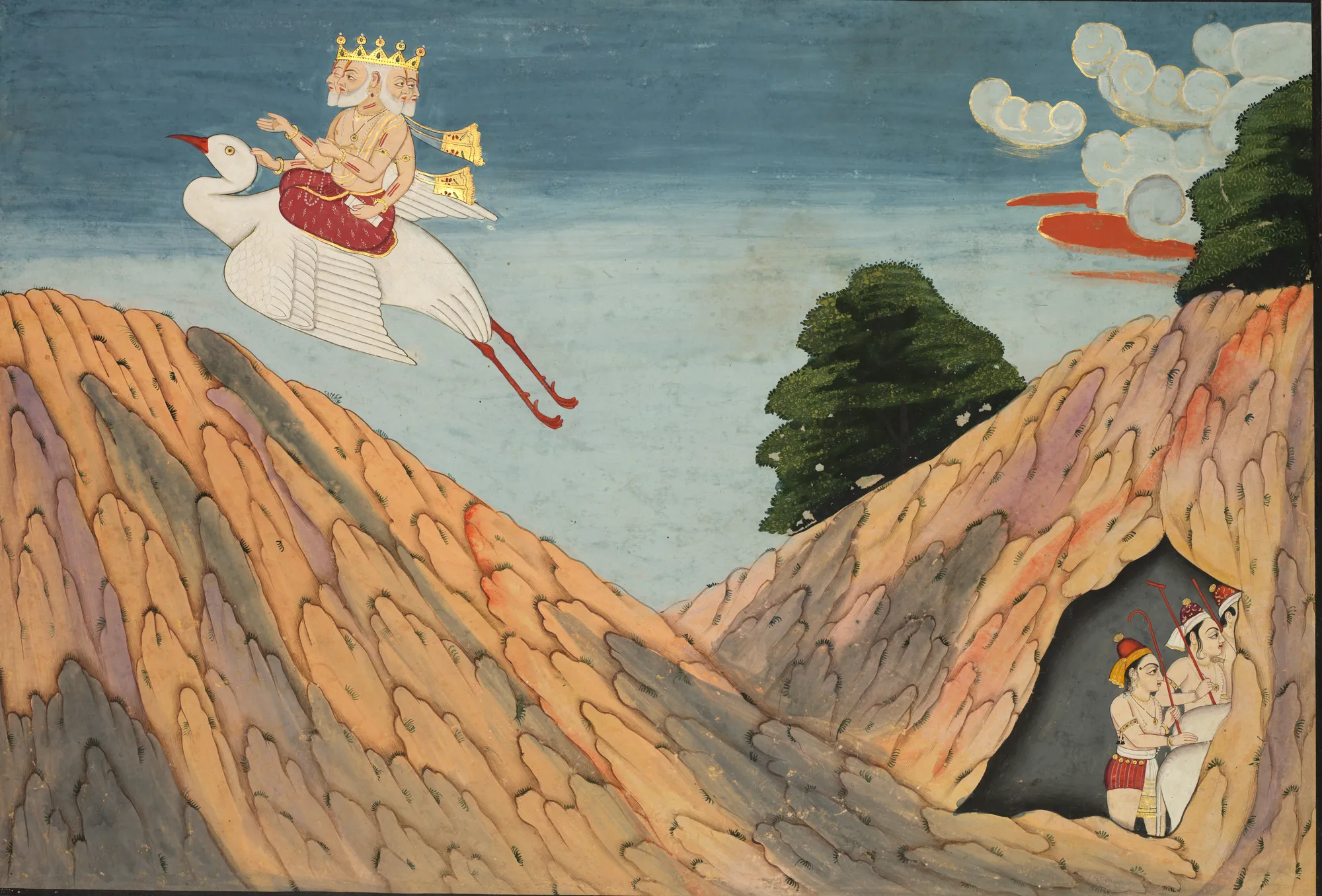 Brahma Hides the Cowherds and the Calves in the Cave