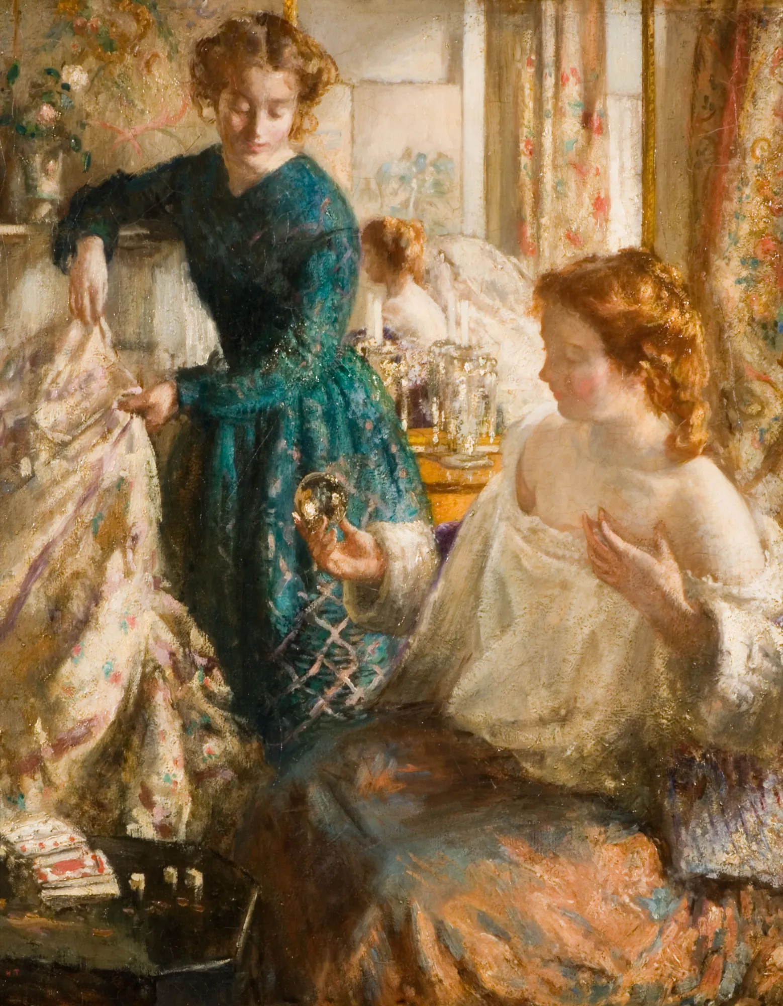 The Crystal Gazers The Crystal Gazers by Henry Tonks. Two women in an Edwardian interior examine a crystal ball amidst rich textiles and soft, diffused light.