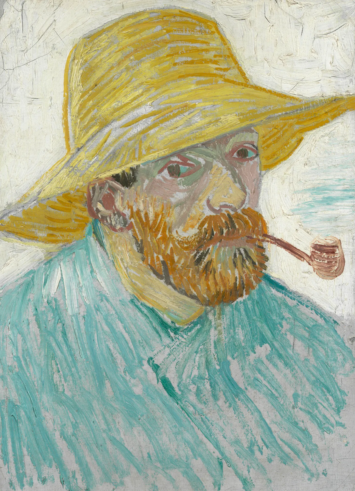 Self-Portrait with Pipe and Straw Hat