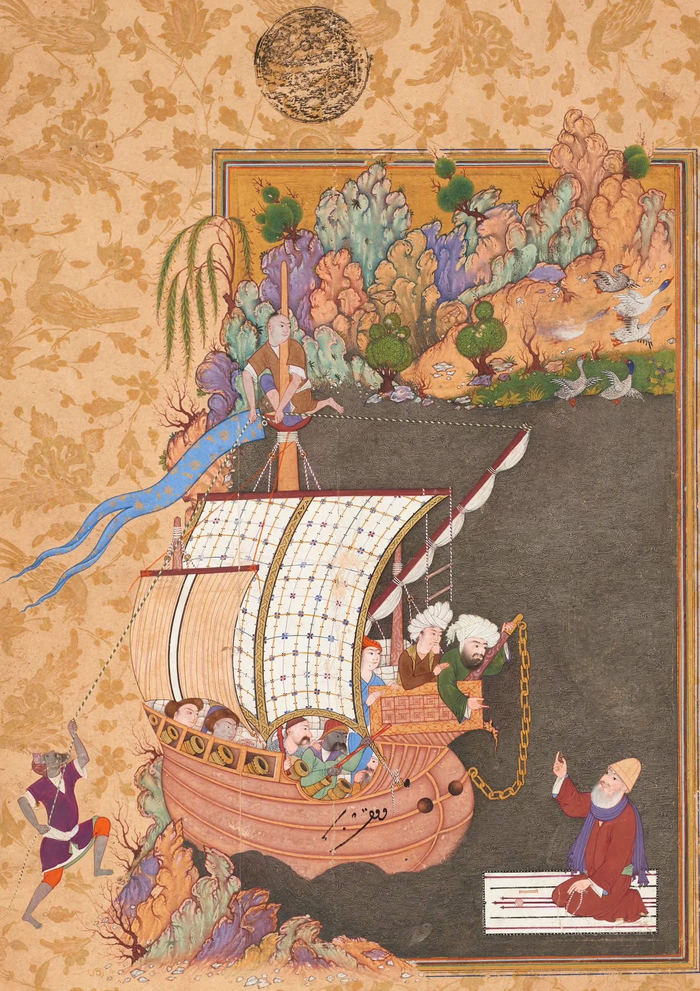 The Dervish from Faryab Crossing the River on his Rug