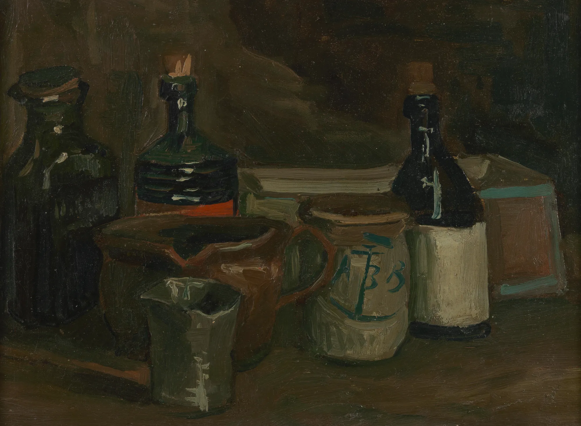 Still Life with Bottles and Earthenware