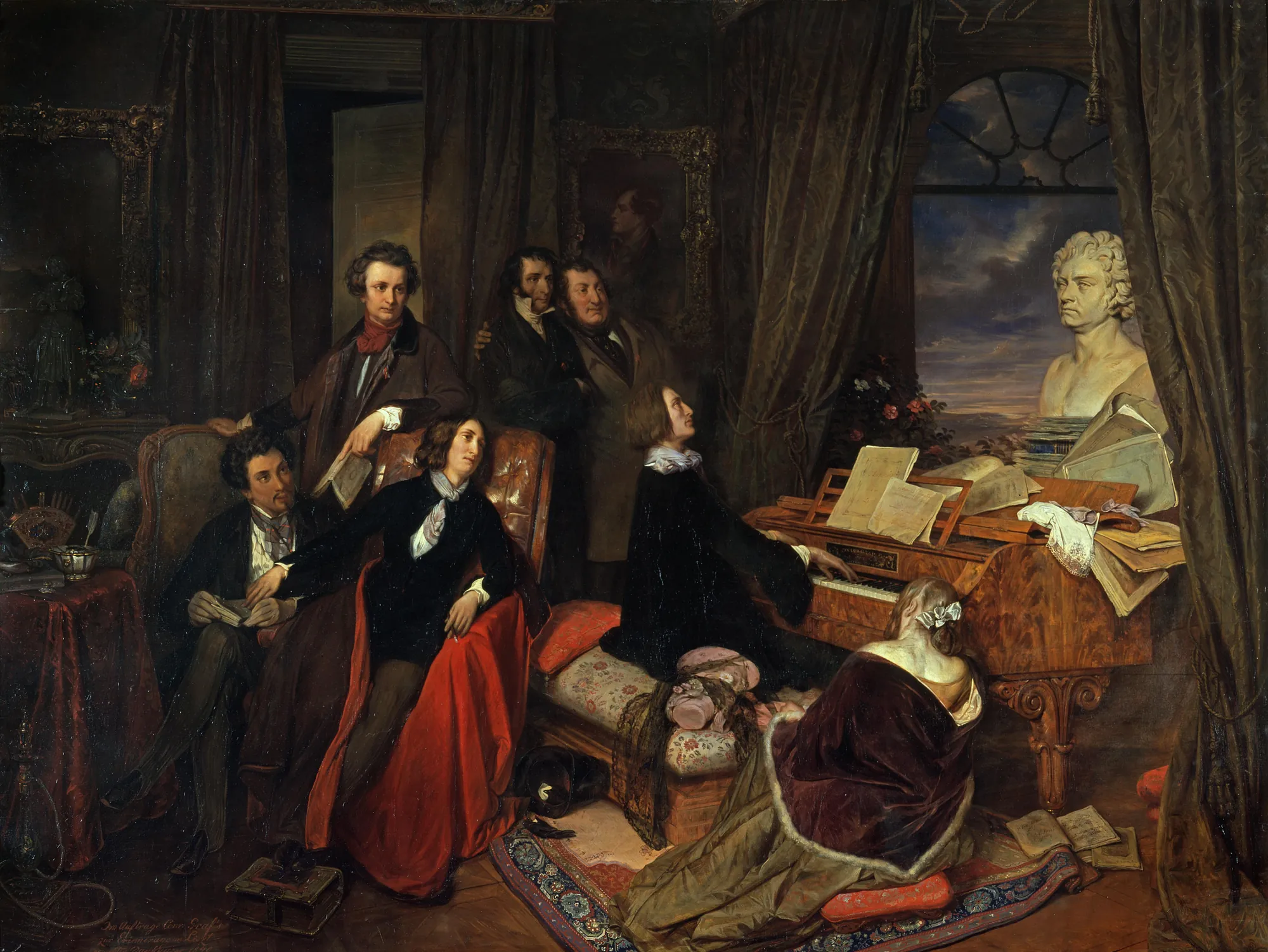 Franz Liszt Fantasizing at the Piano