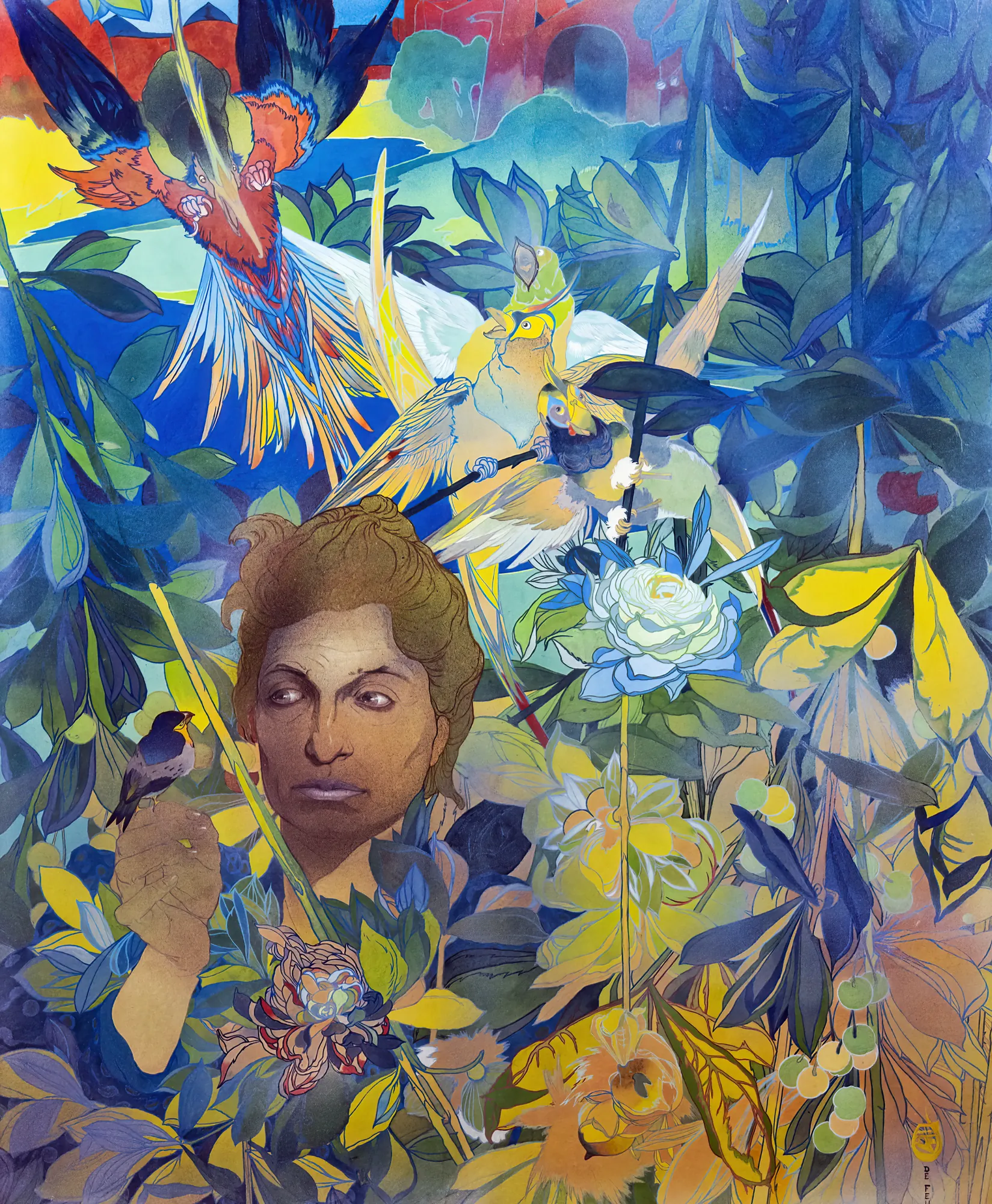 Woman with Birds (The Flower Woman)