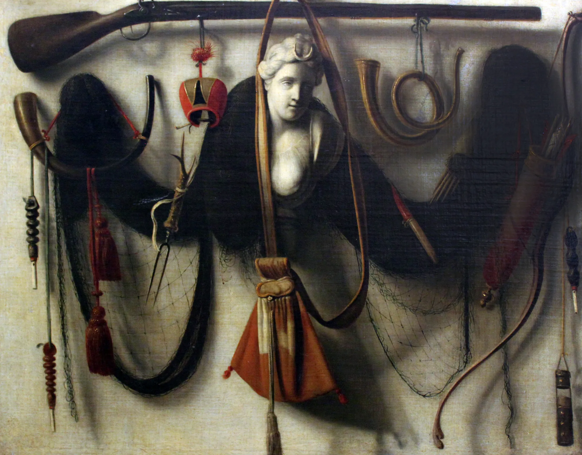 Trompe l'Oeil Still Life with Hunting Equipment