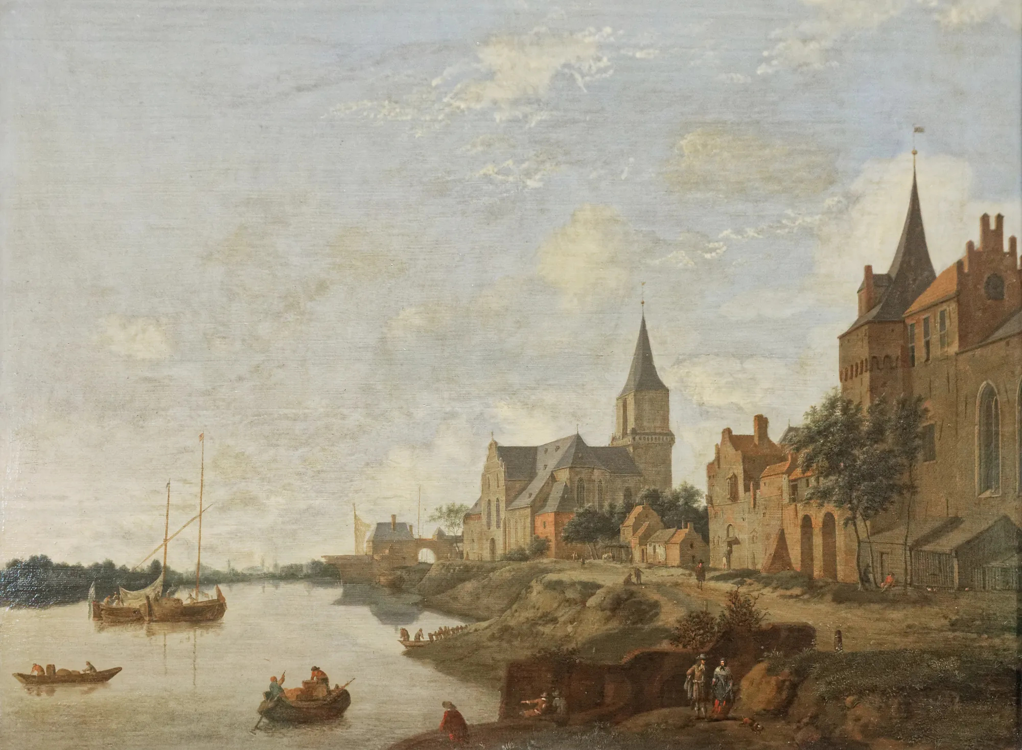 The Rhine at Emmerich with St. Martin's Church